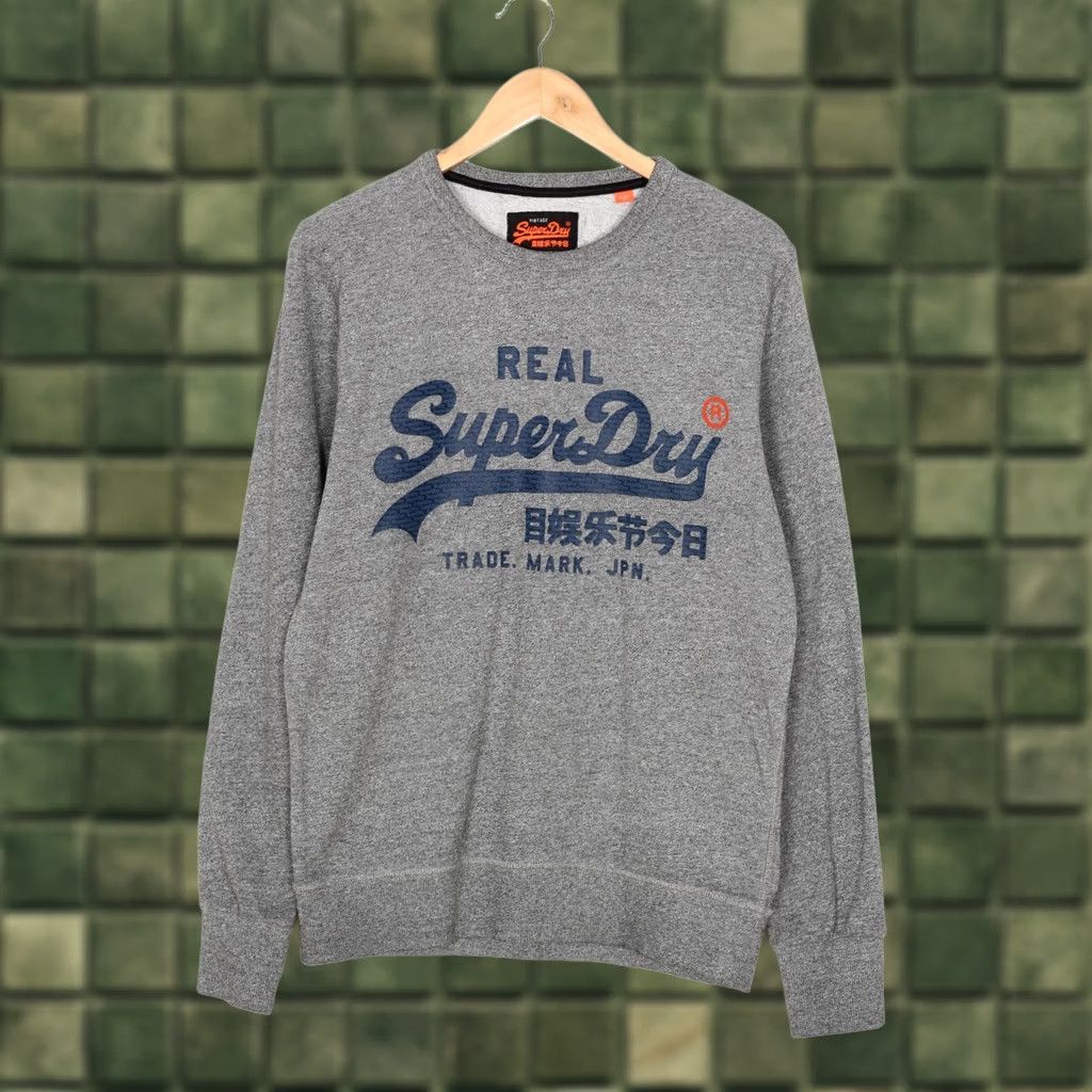 Superdry SUPERDRY Crew Neck Pullover Sweatshirt Men XL Grey VR2723 Size US XL / EU 56 / 4 - 1 Thumbnail