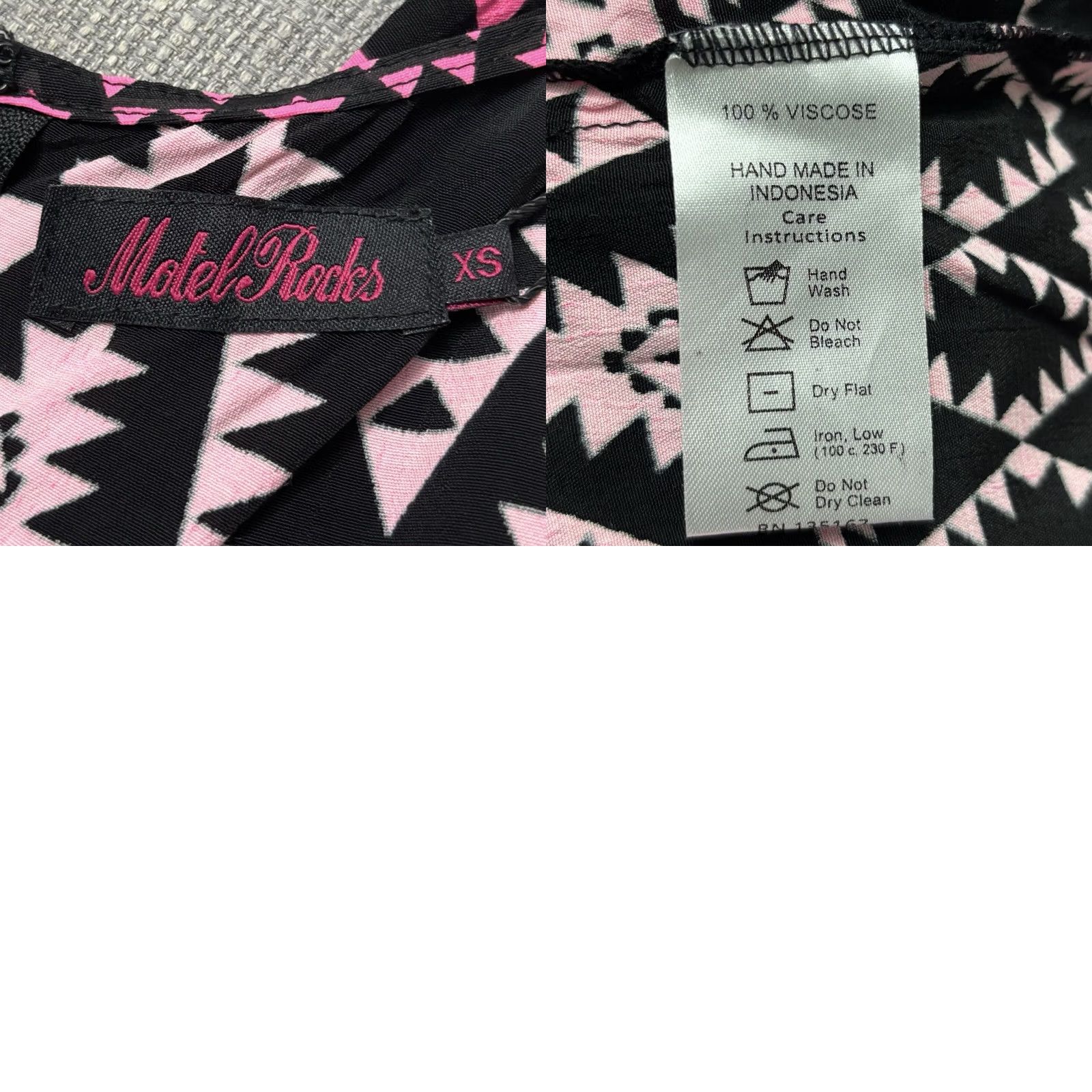 Vintage Motel Rocks Playsuit XS Size New With Defect Pattern Aztec Black Neon Pink Size 26" / US 2 / IT 38 - 8 Thumbnail