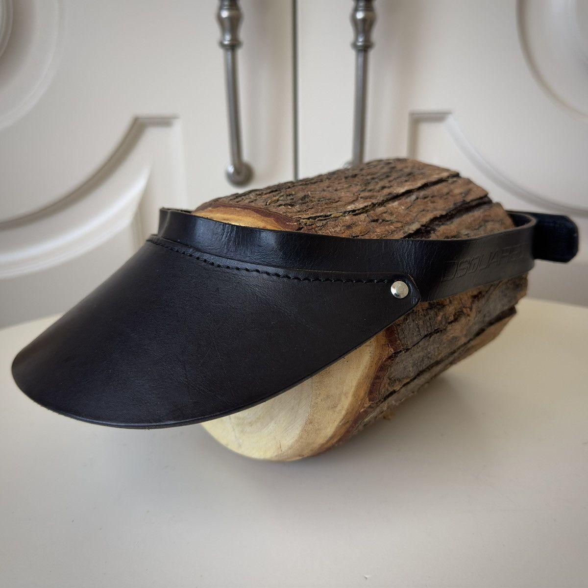 Dsquared2 Dsquared2 S/S 2003 Black Leather Visor Cap Size ONE SIZE - 4 Thumbnail