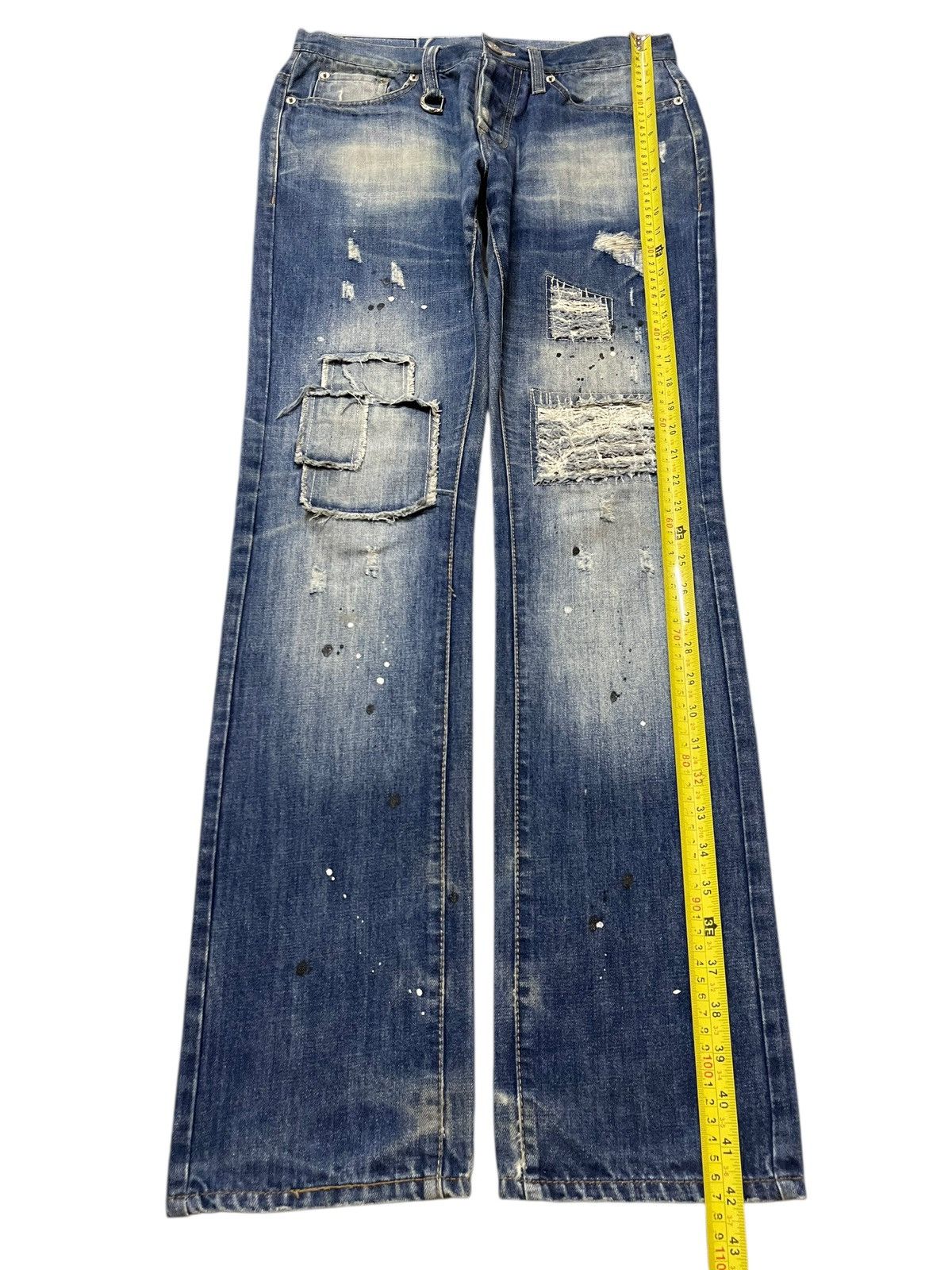 14th Addiction Vintage Japanese Brand Patches Distress Paint Splatter Jeans Size US 31 - 12 Thumbnail