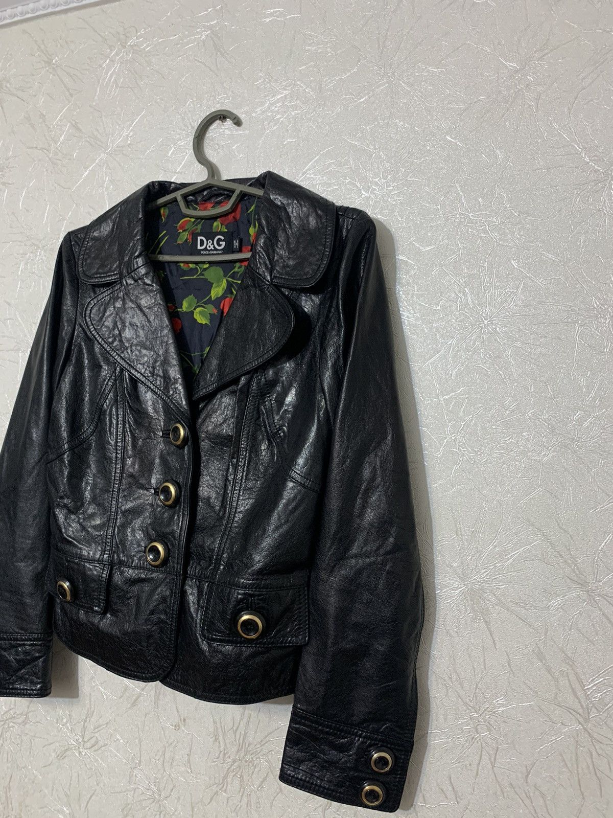 Dolce & Gabbana × Vintage Dolce & Gabbana Women’s Goatskin Black Button Jacket Size 42 Size M / US 6-8 / IT 42-44 - 2 Thumbnail