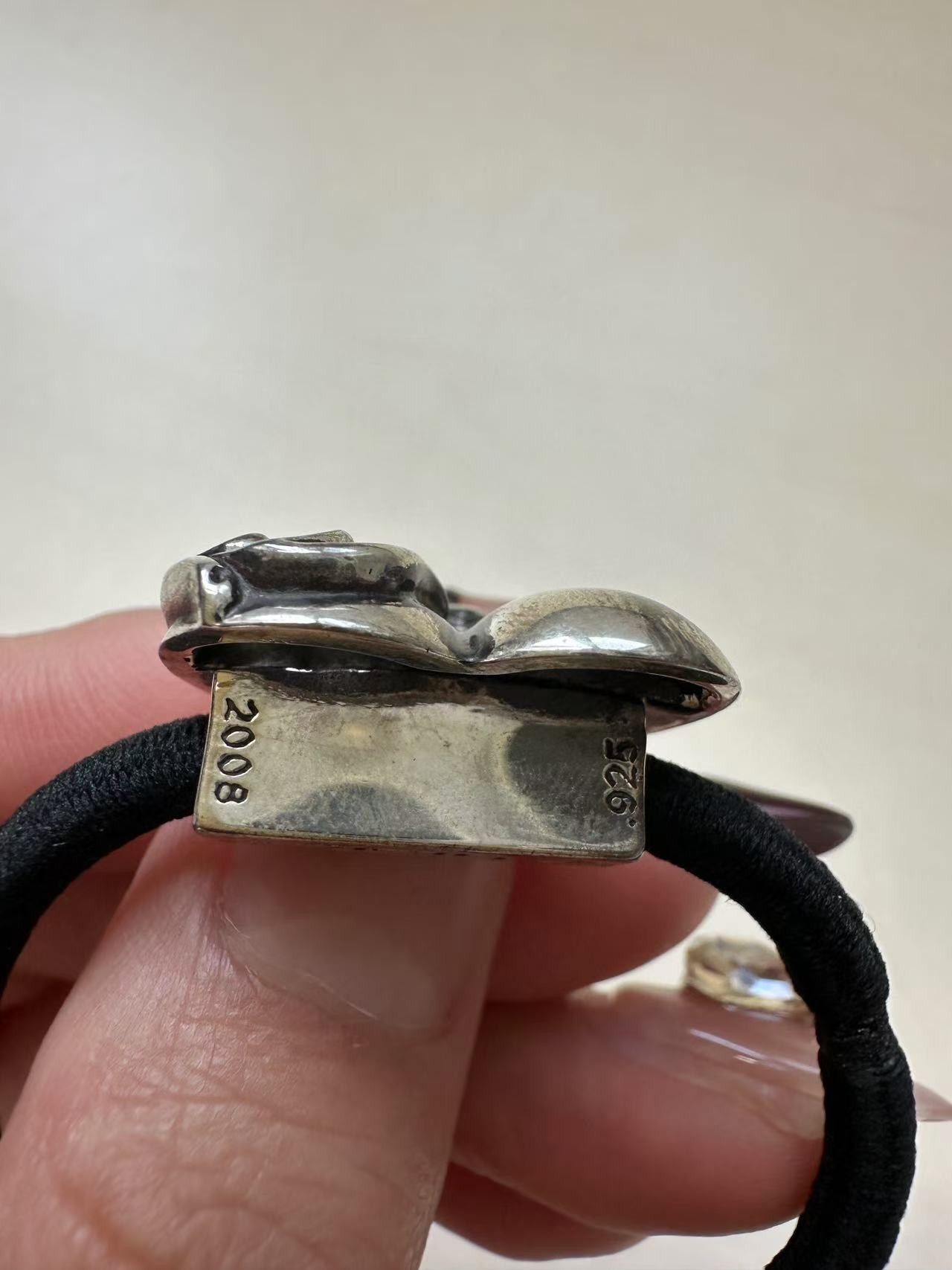 Chrome Hearts Vine Heart Hair Tie Black Chrome Hearts 925 Silver Vine Heart Leather Choker - SRM  main image 4