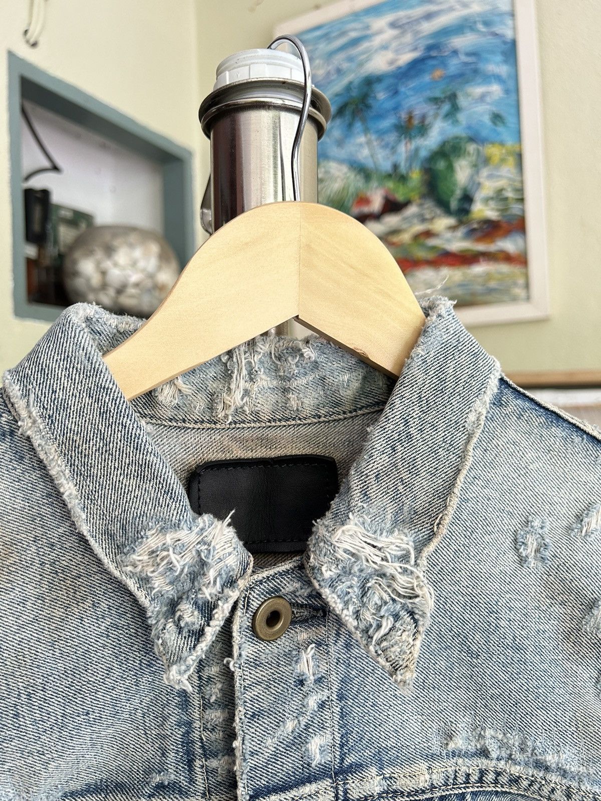 If Six Was Nine Wjk Distressed Denim Jacket Size US L / EU 52-54 / 3 - 15 Thumbnail
