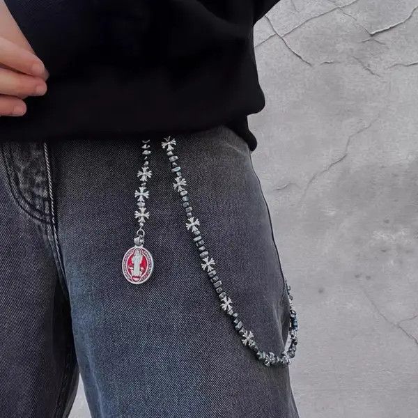 Jewelry Metal Cross Wallet Chain,Y2K Jeans Chain,Gothic Pants Chain Size ONE SIZE - 1 Thumbnail
