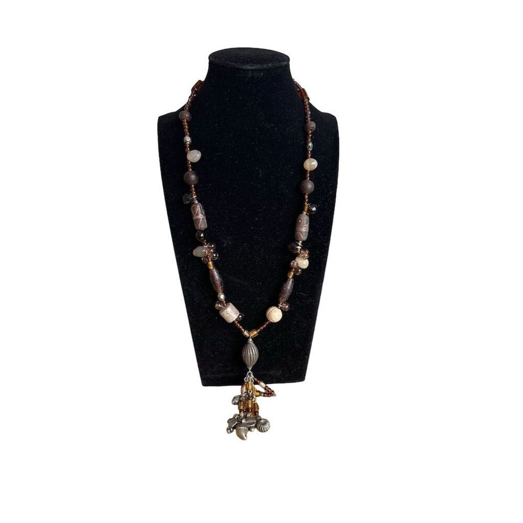 The Unbranded Brand Vintage Necklace Brown wood 27" Handmade Used Good Size ONE SIZE - 1 Thumbnail