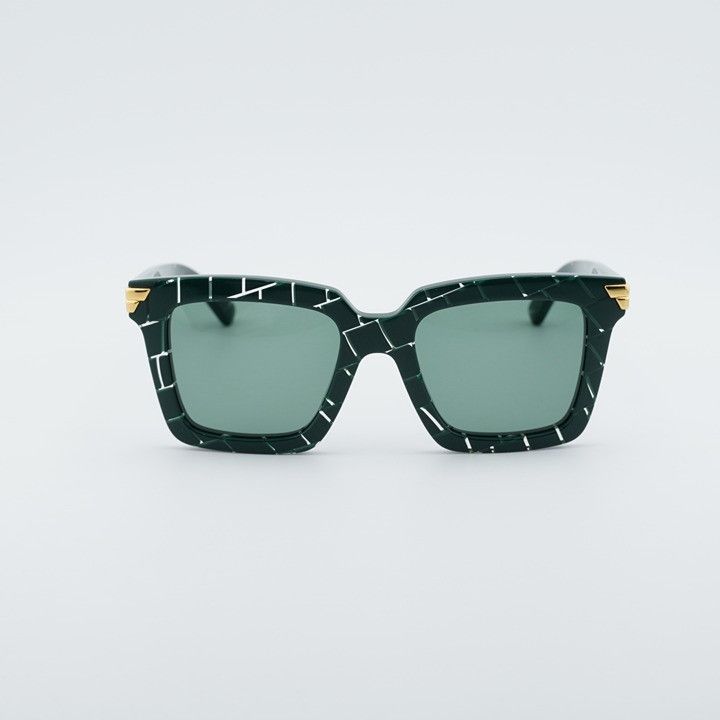 Bottega Veneta Bottega Veneta BV1005S 008 Sunglasses Green Square Frame Size ONE SIZE - 2 Thumbnail