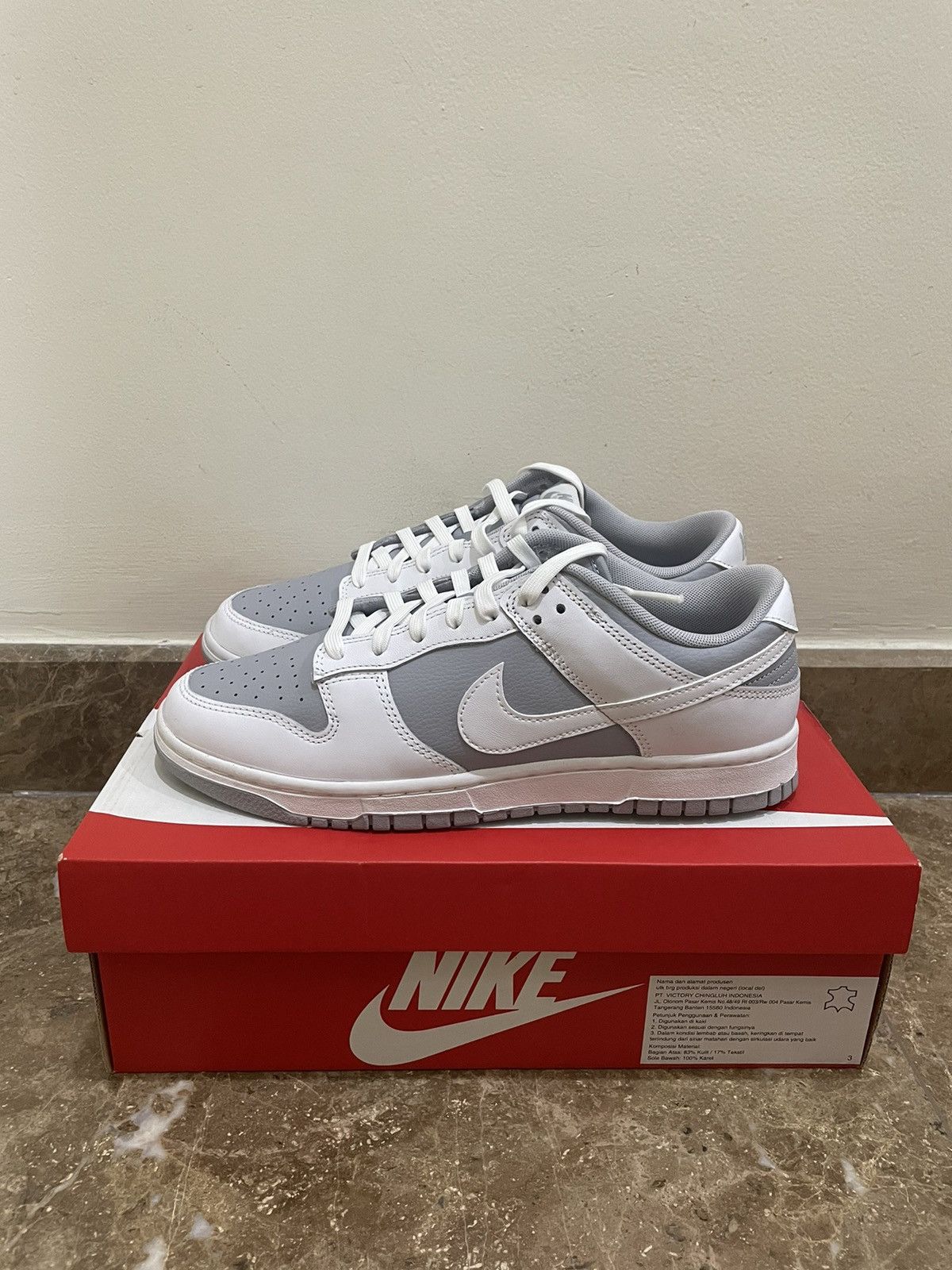 Nike ‼️Negotiable‼️ Nike Dunk Low White Neutral Grey Size US 10 / EU 43 - 1 Thumbnail