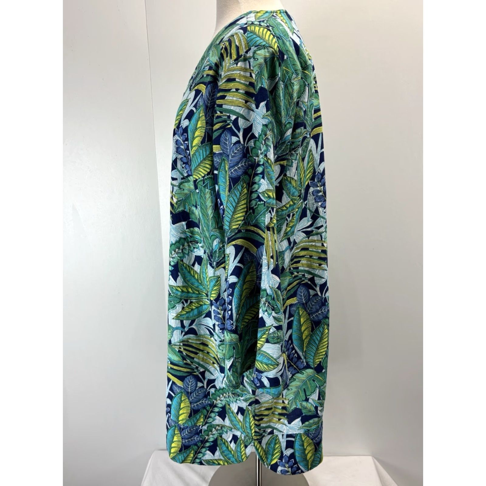 Soft Surroundings Soft Surroundings Tropical Linen Blend Shift Dress Plus Size 1X Multicolor Bell Sleeve Vacation Resort Womens Size XL / US 12-14 / IT 48-50 - 2 Thumbnail