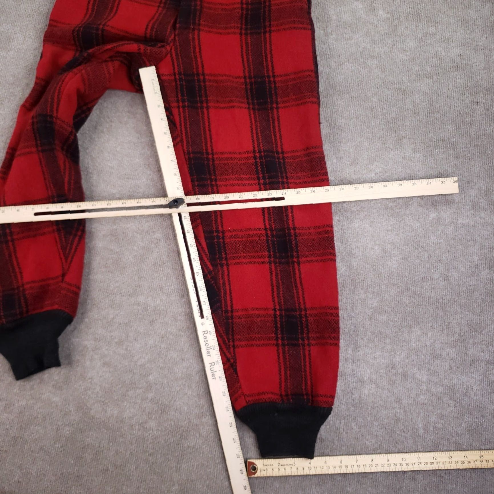 Vintage Wool Hunting Pants VINTAGE Mens 30x26 Red Black Buffalo Plaid Snug Ankle Size US 30 / EU 46 - 2 Thumbnail