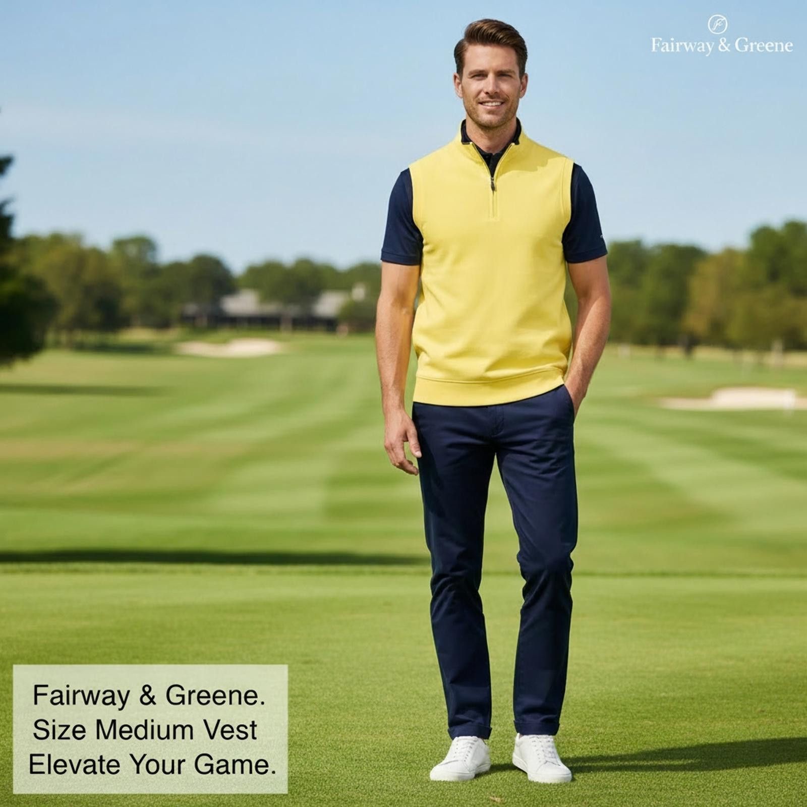 Other Fairway & Greene Yellow Quarter-Zip Golf Vest Size Medium Size US M / EU 48-50 / 2 - 1 Thumbnail