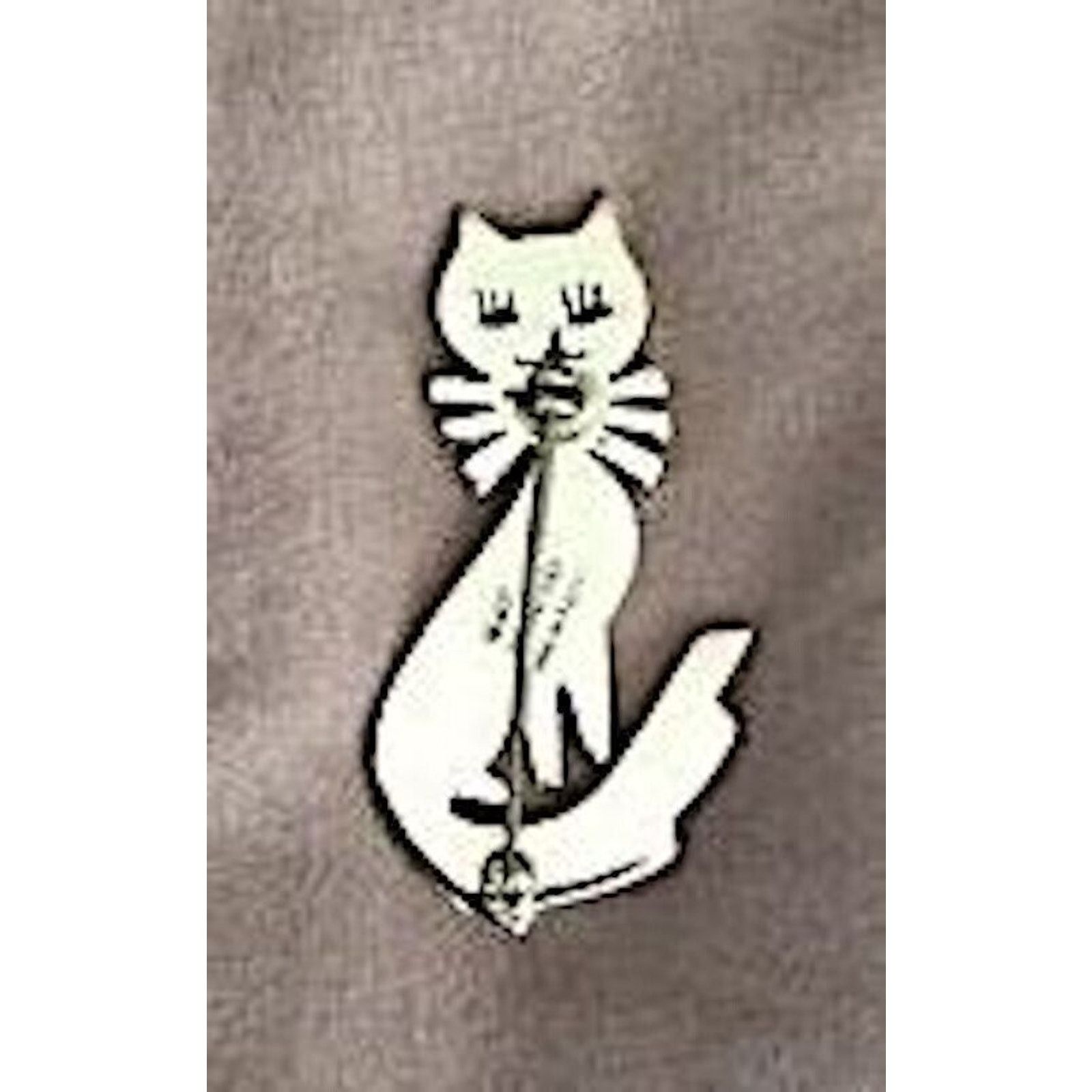 Other Cat Pin Sterling Silver .approx 2" length Size ONE SIZE - 4 Thumbnail