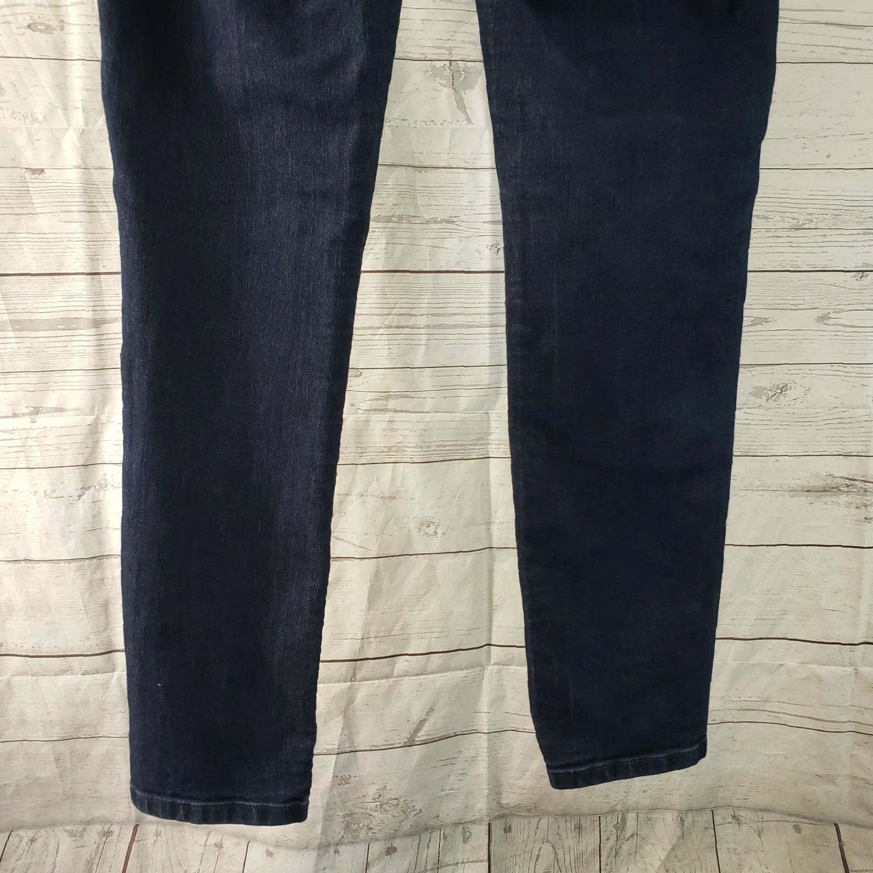 Loft LOFT Ann Taylor Womens Curvy Skinny Jeans Sz 4 Blue Dark Wash Low Rise Denim Cotton Blend 77% Cotton 22% Polyester 1% Spandex Inseam 29.5" Size 27" / US 4 / IT 40 - 5 Thumbnail