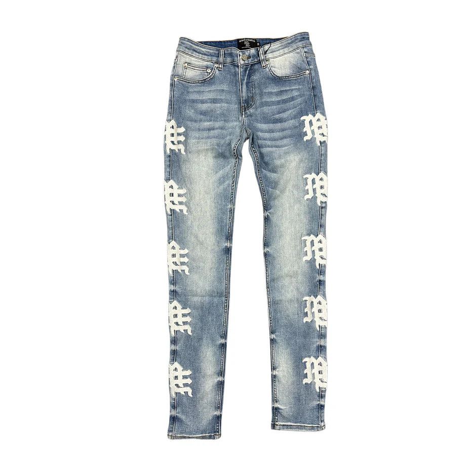 Other Mixed Emotions Monogram Blue Wash Jeans Size US 34 / EU 50 - 1 Preview