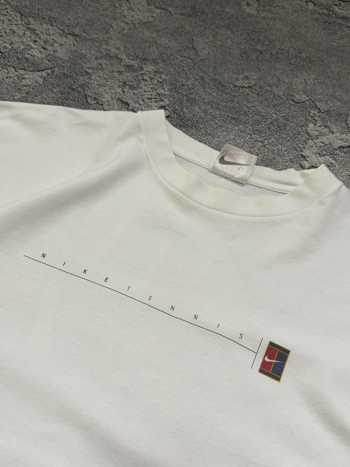 Nike Vintage 90s Nike Tennis Court T-Shirt Strategy Accuracy XL Size US XL / EU 56 / 4 - 4 Thumbnail