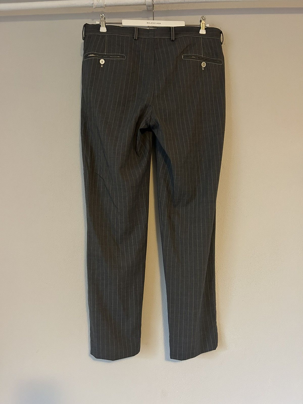 Brunello Cucinelli Brunello Cucinelli Pinstripe Wool Pants Size US 32 / EU 48 - 9 Thumbnail
