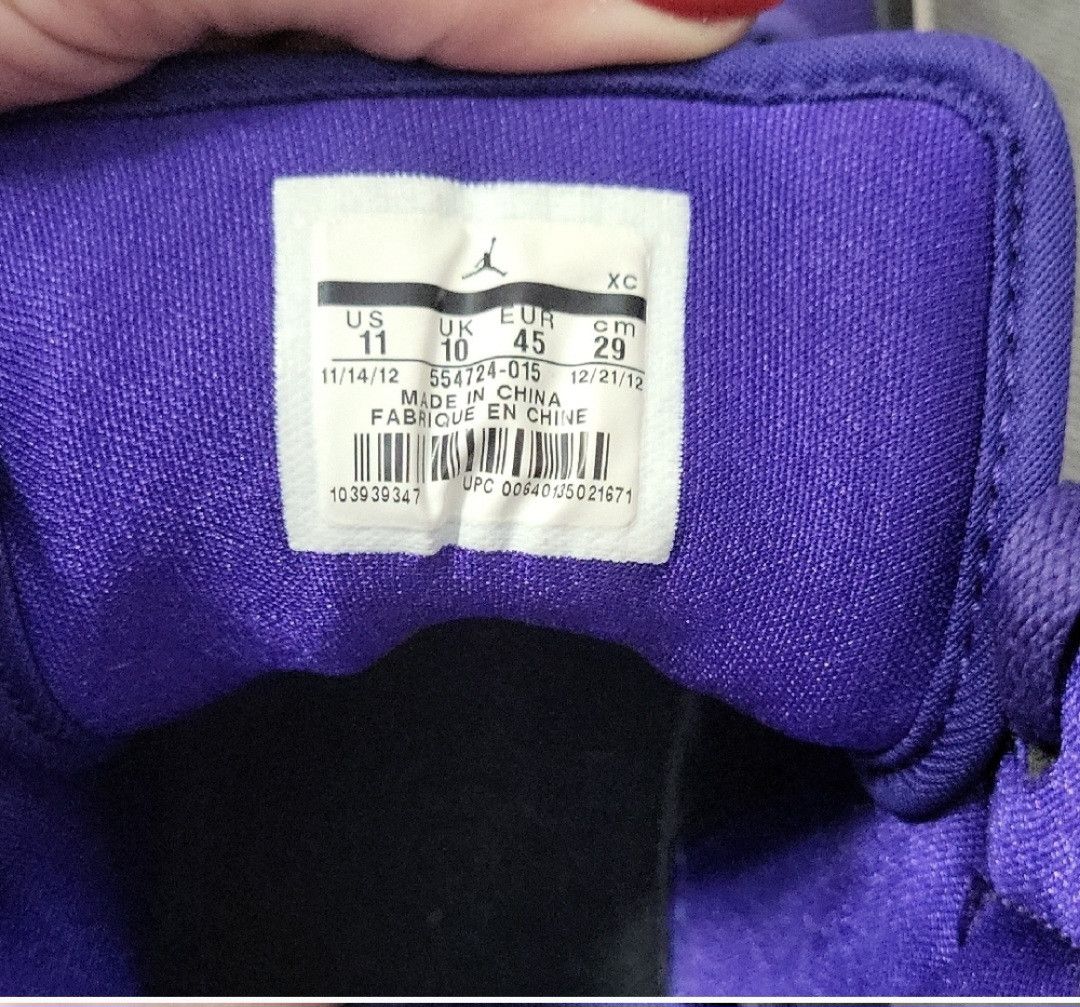 Nike Nike 2012 Air Jordan 1 Mid Grape Retro Size US 11 / EU 44 - 2 Thumbnail