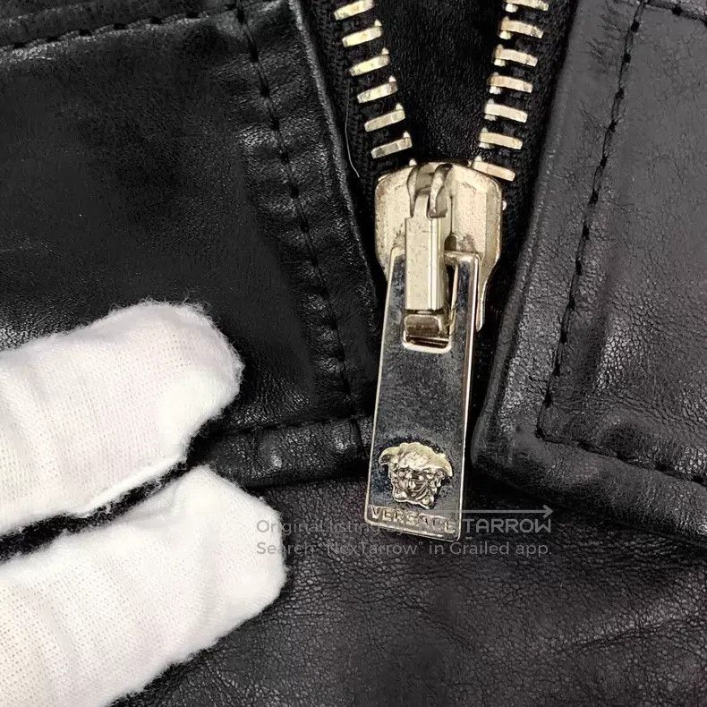 Versace Versace Black distressed leather biker jacket Size US M / EU 48-50 / 2 - 8 Thumbnail