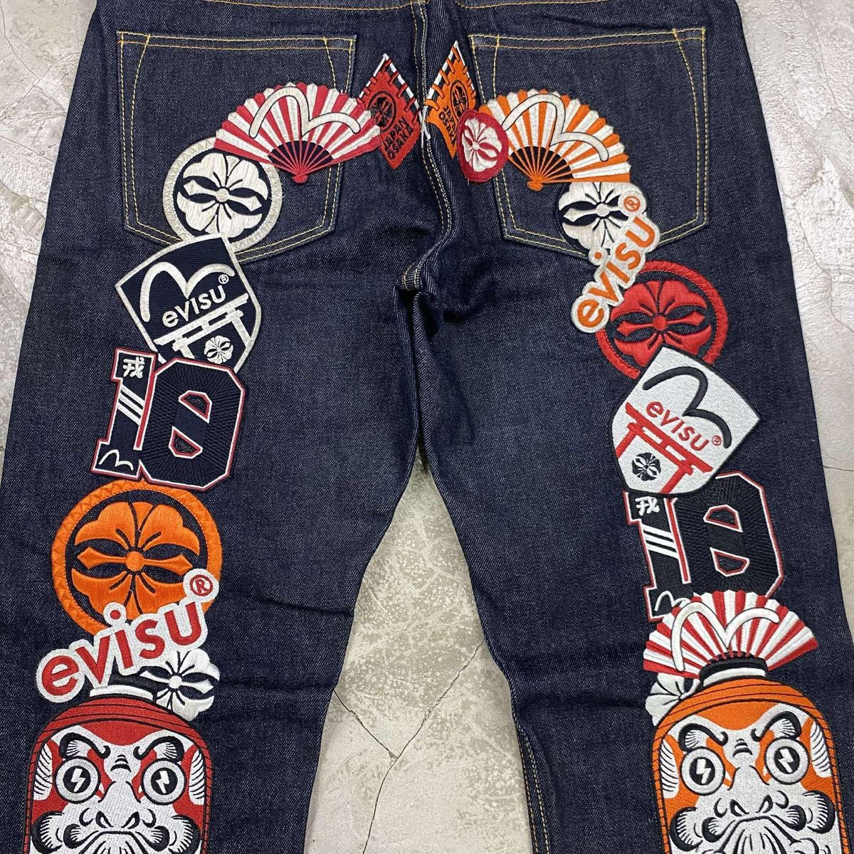 Evisu Embroidered Daicock Selvedge Denim Jeans Size US 31 - 4 Thumbnail