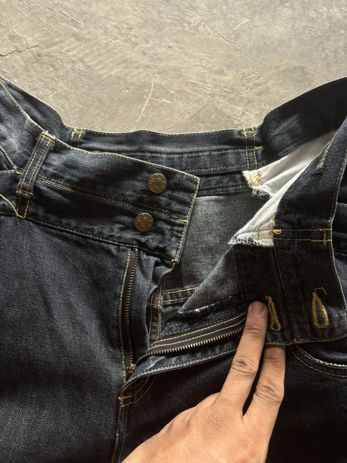 Frapbois FRAPBOIS doublewaist experimental jeans japanese punk gothic Size US 32 / EU 48 - 3 Thumbnail