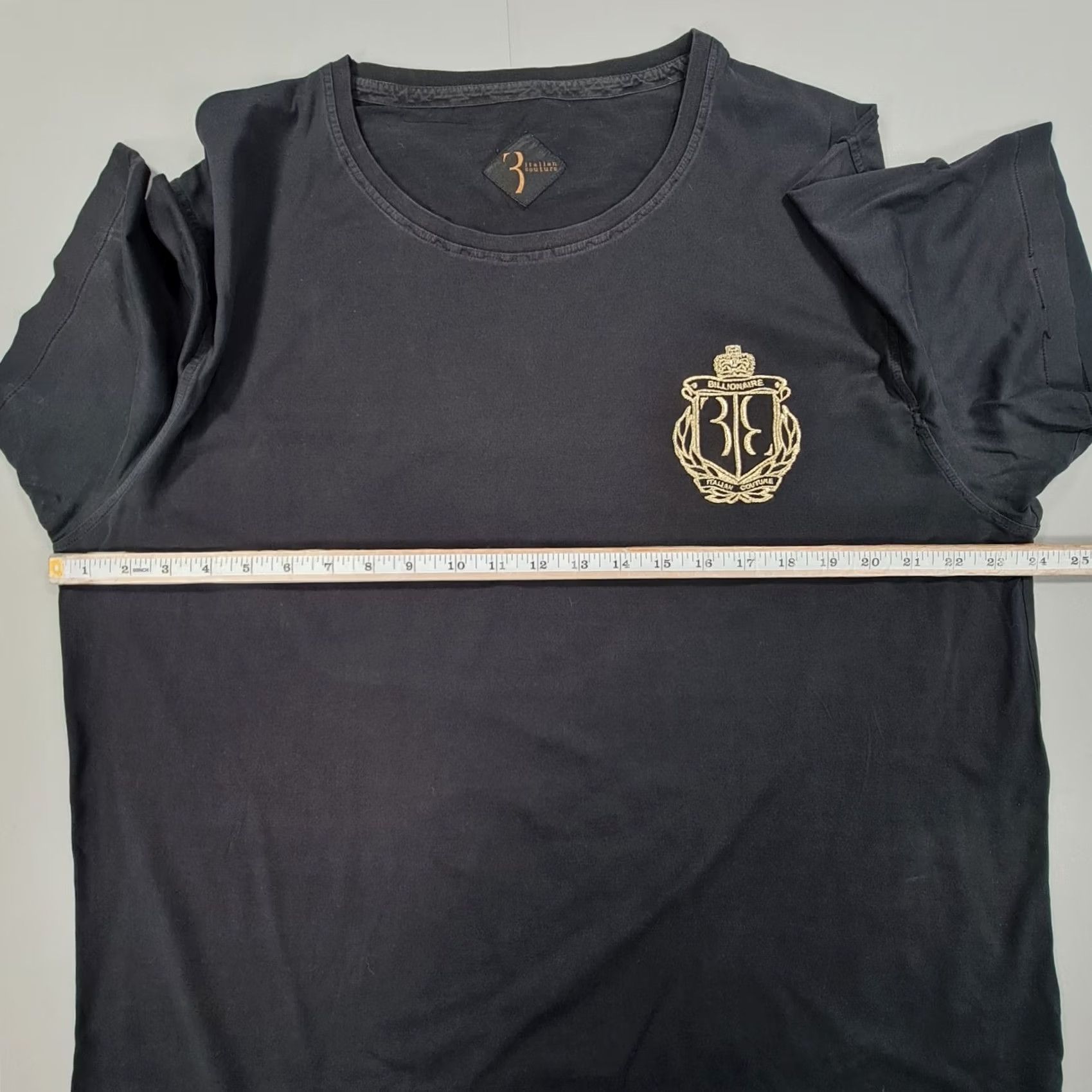 Vintage Billionaire Couture T Shirt Mens Black XXL Embroidered Logo Short Sleeve Crew Neck 100% Cotton Jersey Made In Italy Size US XXL / EU 58 / 5 - 7 Thumbnail