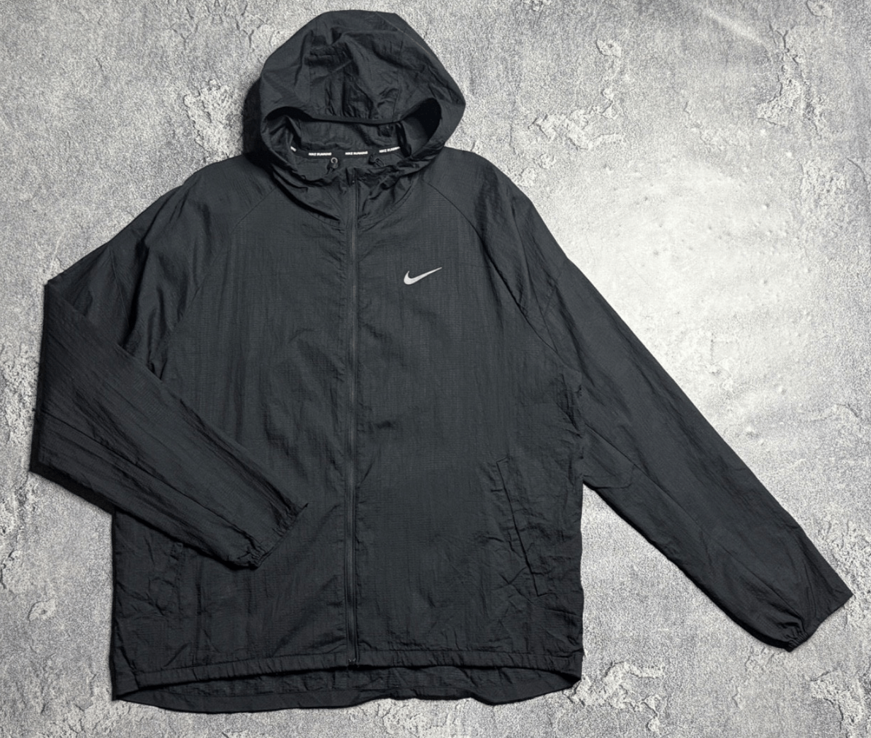 Nike Nike Running Windbreaker Jacket Black Hooded Swoosh XL Size US XL / EU 56 / 4 - 2 Thumbnail
