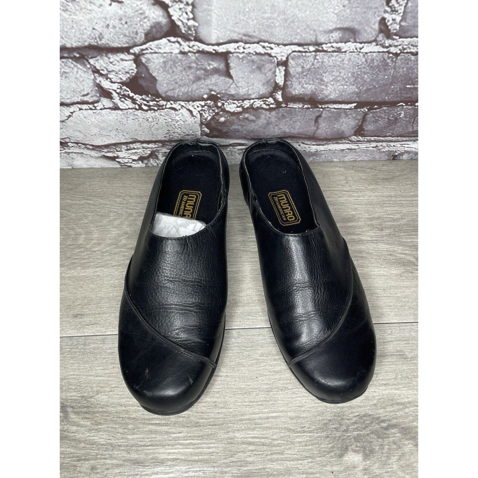 Other Munro American Black Leather SlipOn Slingback Mules Shoes Wo Size US 6 / IT 36 - 18 Thumbnail
