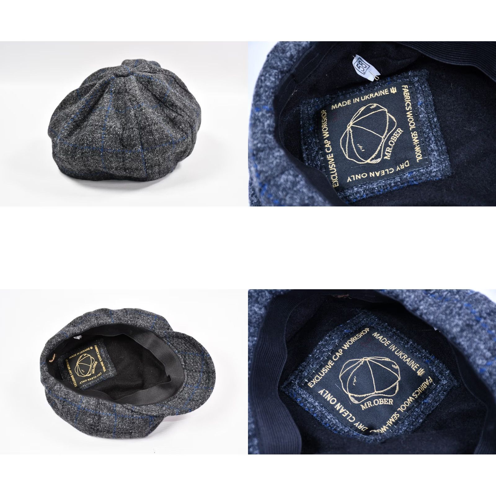 Vintage MrOber Newsboy Cap Gray Wool Tweed Fleece Lined 58 Mens Ukraine Handmade Cap Made in Ukraine Cap Newsboy Wool Tweed Cap Size US XXL / EU 58 / 5 - 8 Thumbnail