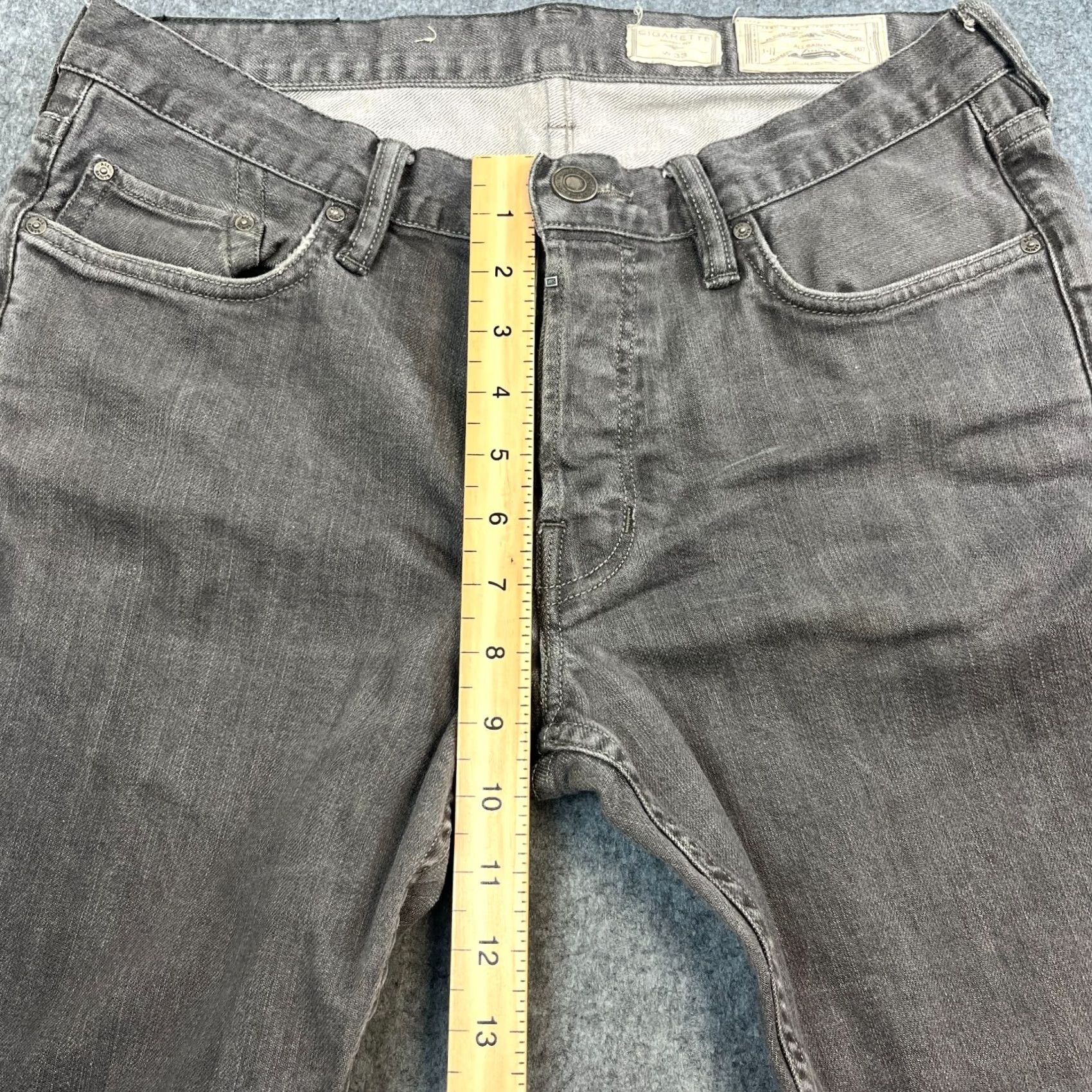 Allsaints AllSaints Jeans Slim Skinny 33 32 Medium Grey Cigarette Jeans Mens Slim Fit 5-Pocket Denim Cotton Elastane Regular Waist 33in Inside Leg 32in Grey Size US 33 - 5 Thumbnail