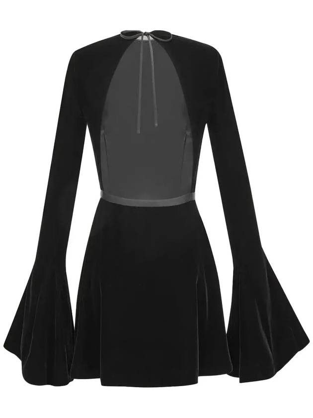 Saint Laurent Paris o1bcso1str1125 Backless Skater Dress in Velvet in Black Size M / US 6-8 / IT 42-44 - 2 Thumbnail