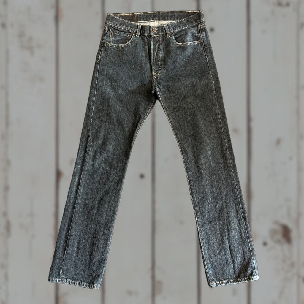 Levi's VINTAGE Levi’s 501 Jeans 31 x 32 Dark Indigo Denim Button Fly Grunge Skater 90s Mens Size US 31 - 1 Thumbnail