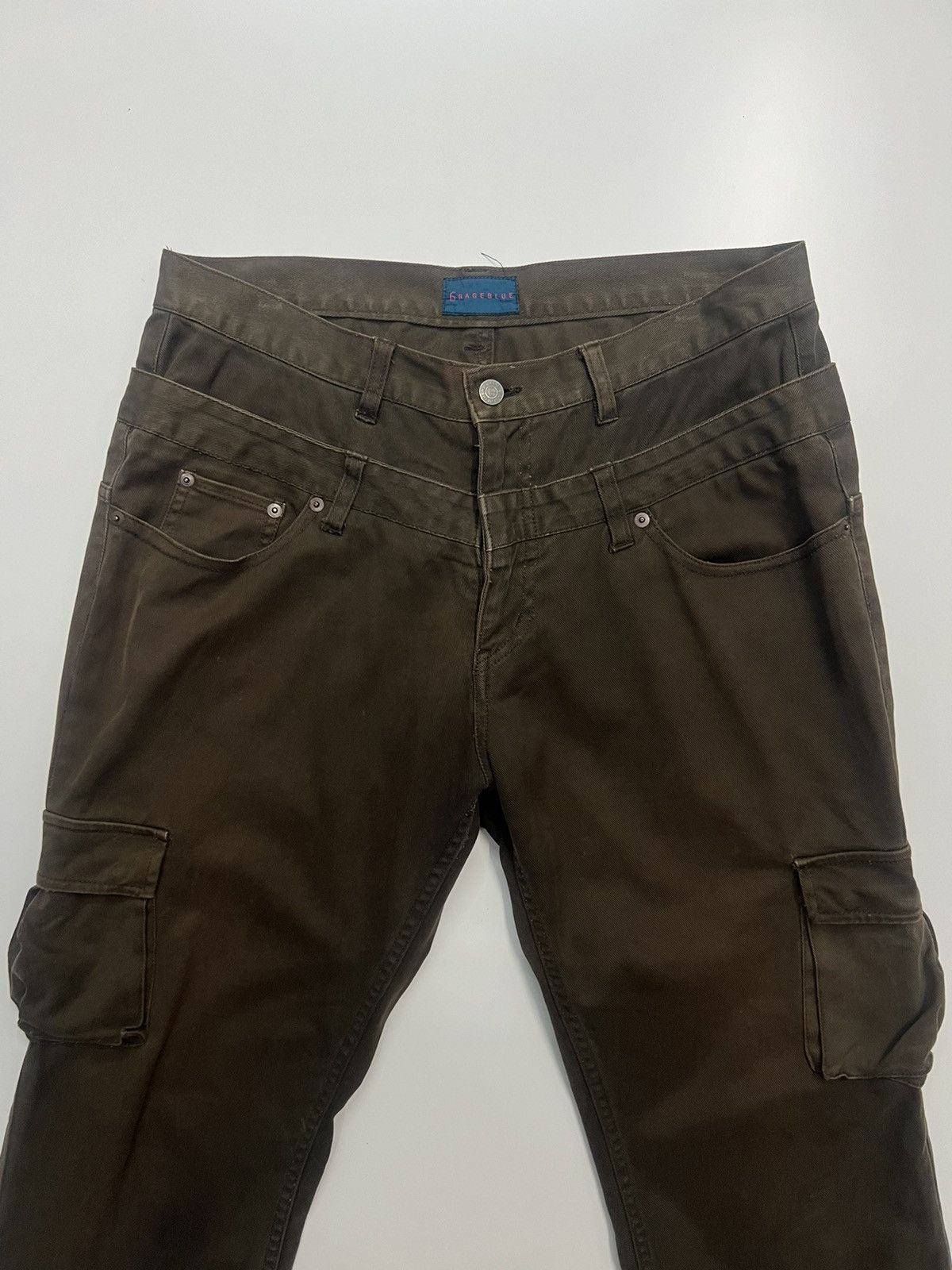 Japanese Brand G Rage Blue Double Waist Cargo Pants Size 34" Size US 34 / EU 50 - 5 Thumbnail