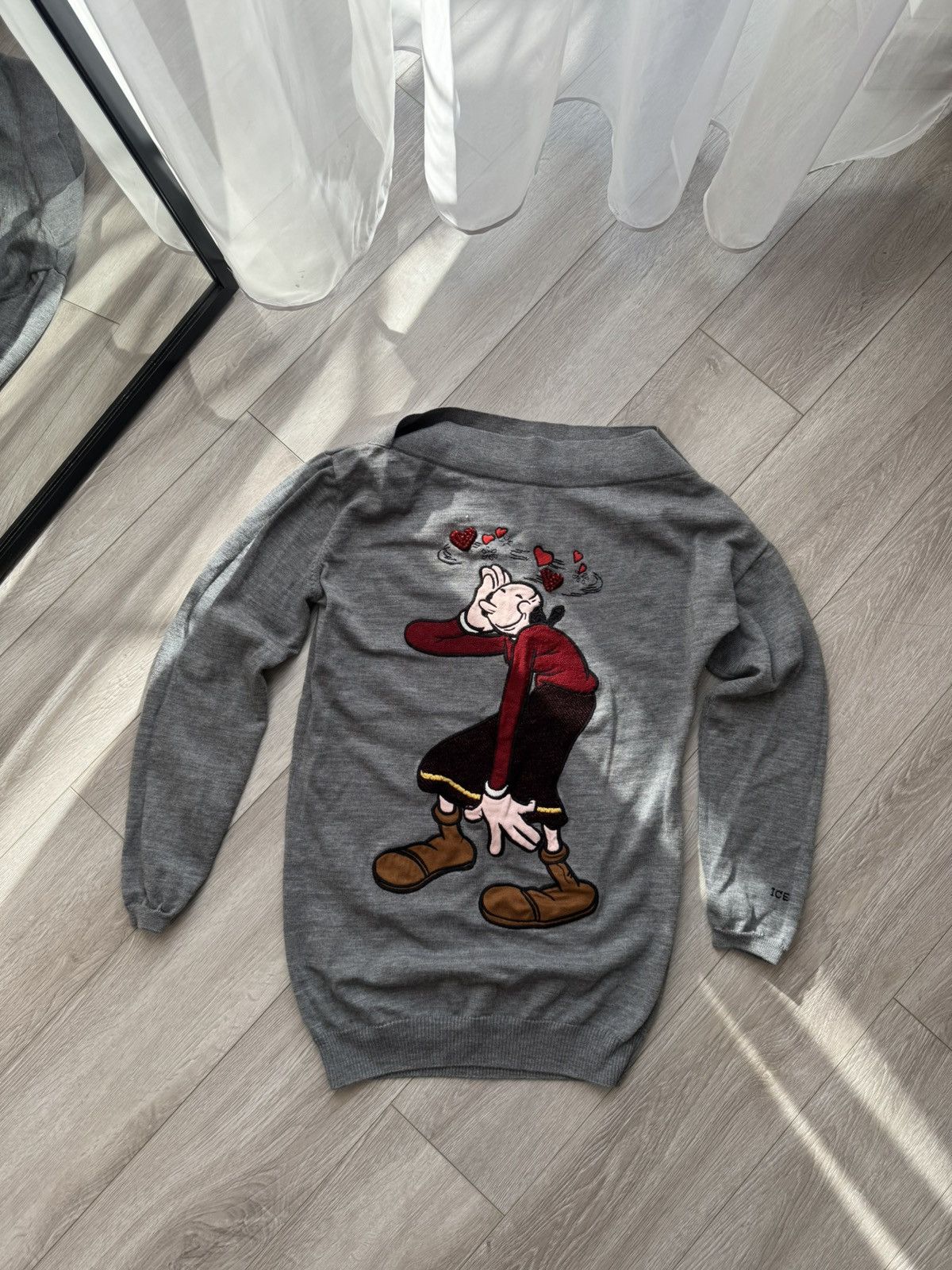 Disney Vintage Iceberg Popeye Heart Knit Sweater Size M / US 6-8 / IT 42-44 - 1 Thumbnail