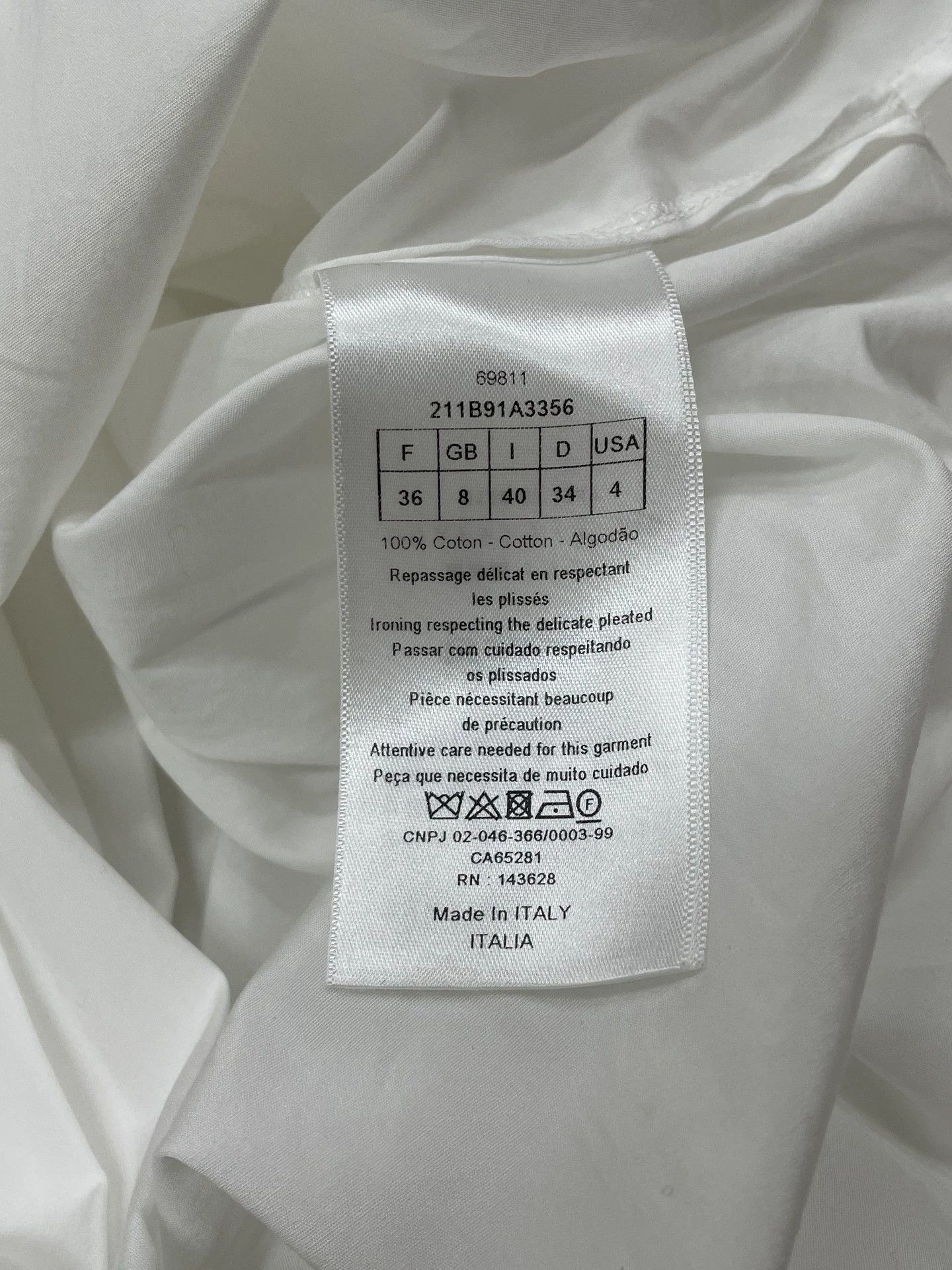 Dior Dior White Bee Back Pleats Shirt Dress 36 Size XS / US 0-2 / IT 36-38 - 5 Thumbnail