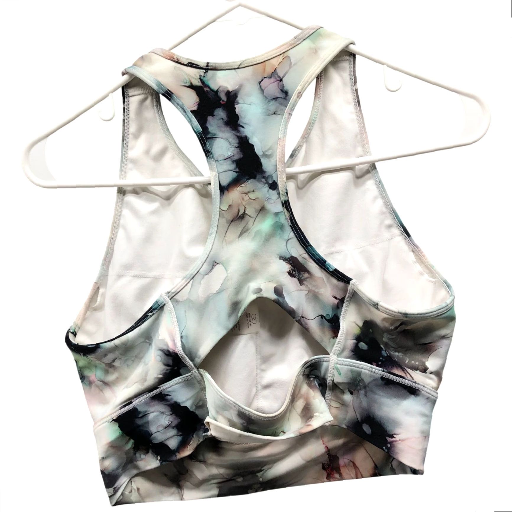 Vintage CALIA By Carrie Underwood Sports Bra Womens L Padded Tie Dye White Blue Training Size ONE SIZE - 2 Thumbnail