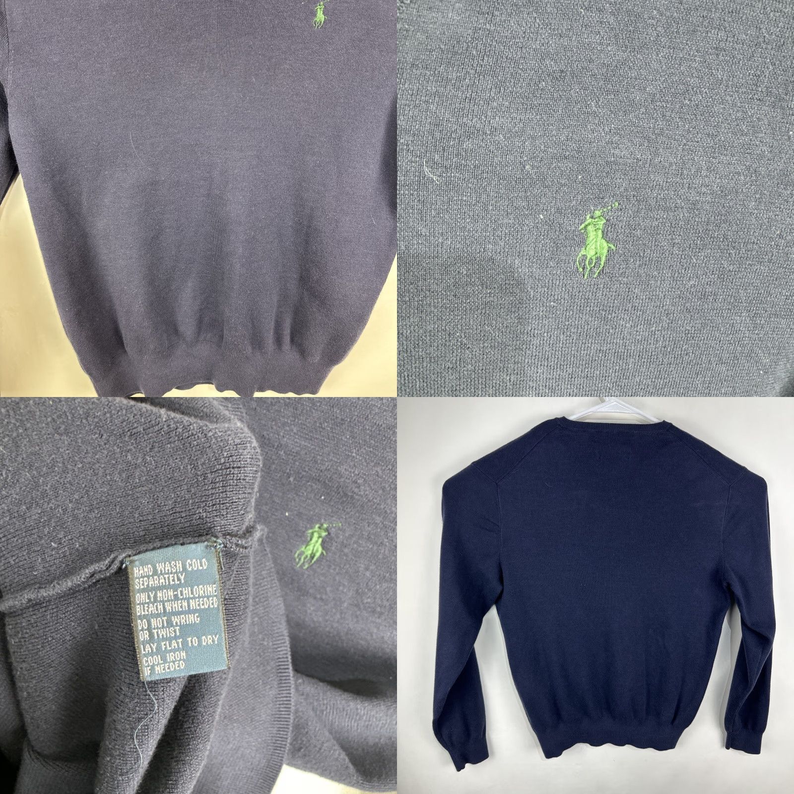 Ralph Lauren Polo Ralph Lauren Sweater Pullover V-Neck Navy Blue Men’s L Knit Cotton Logo Embroidered Classic Designer Preppy Size US L / EU 52-54 / 3 - 8 Thumbnail