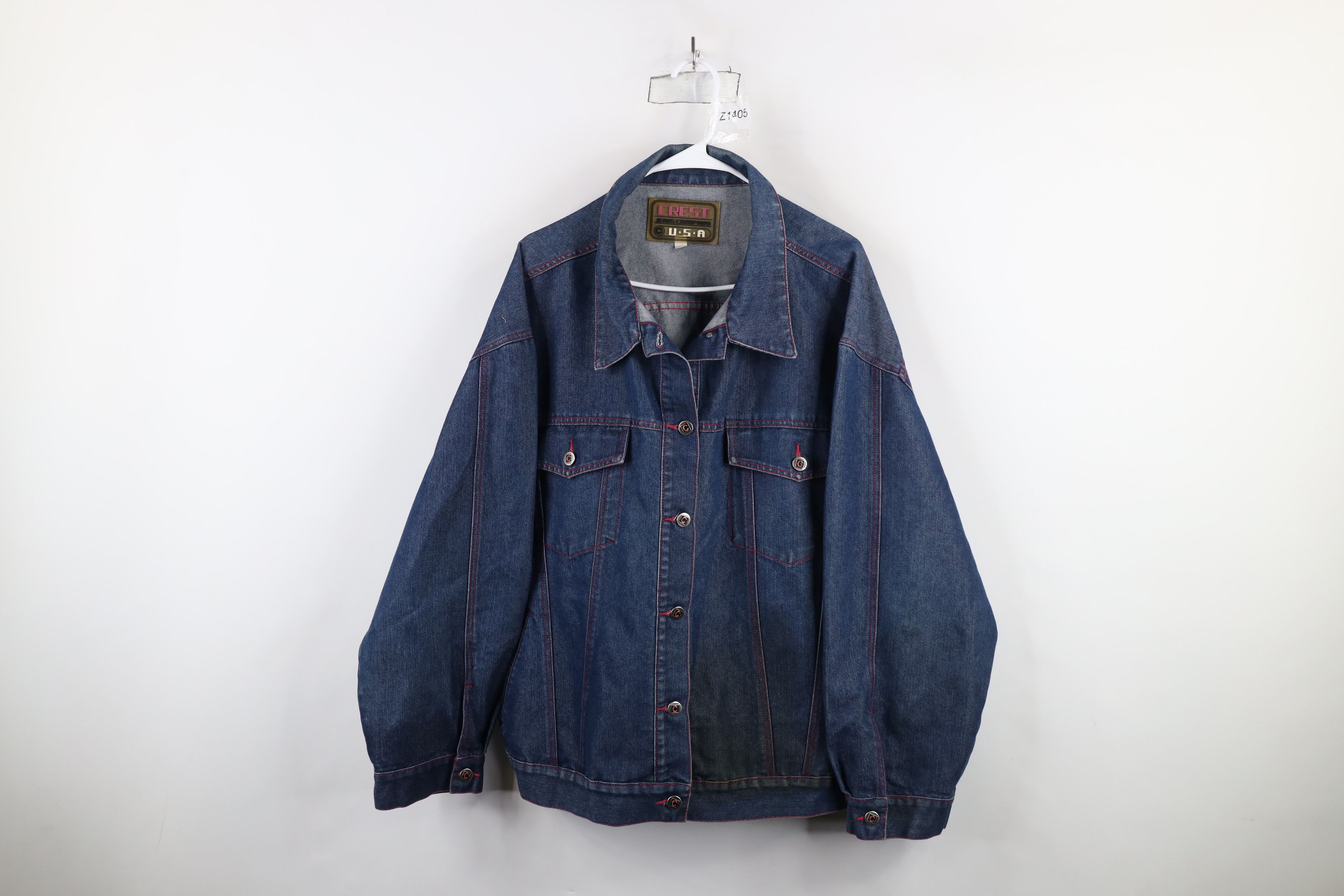 Vintage Vintage 90s Y2K Streetwear Baggy Denim Jean Trucker Jacket Size 3XL / US 20-22 - 1 Thumbnail