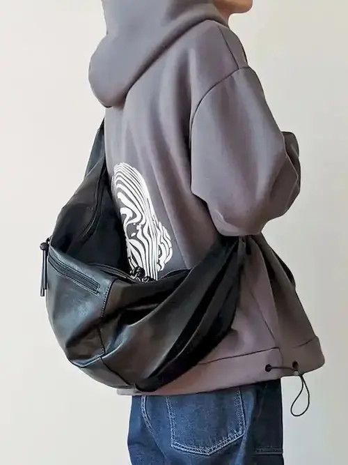Japanese Brand Y2K Versatile Leather Messenger Bags Size ONE SIZE - 3 Thumbnail