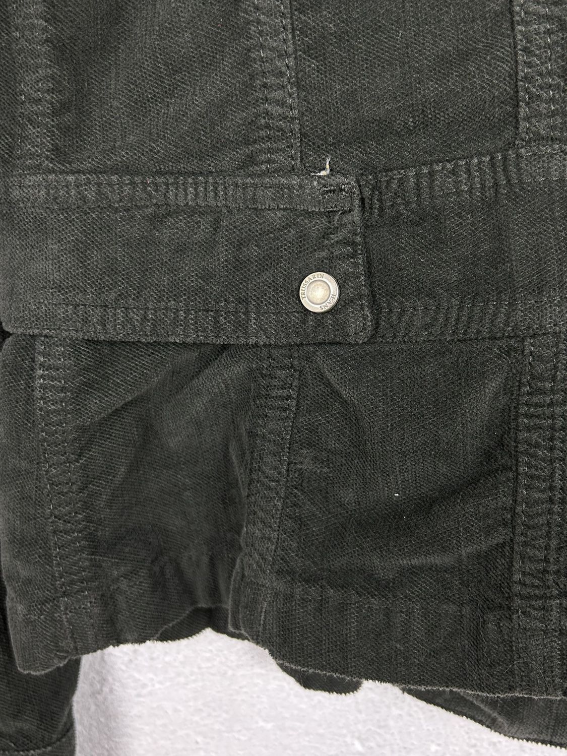 Trussardi Trussardi Jeans Soft Velour Denim Style Button-Up Jacket Size M / US 6-8 / IT 42-44 - 6 Thumbnail