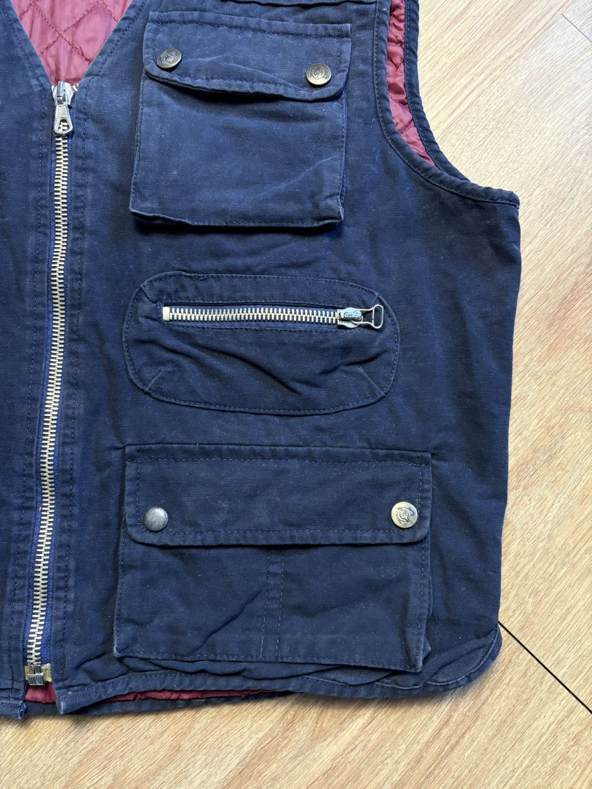 Vintage Zip Jeans & Co. 90s Technical Multi-pocket Canvas Vest (L) Size US L / EU 52-54 / 3 - 7 Thumbnail