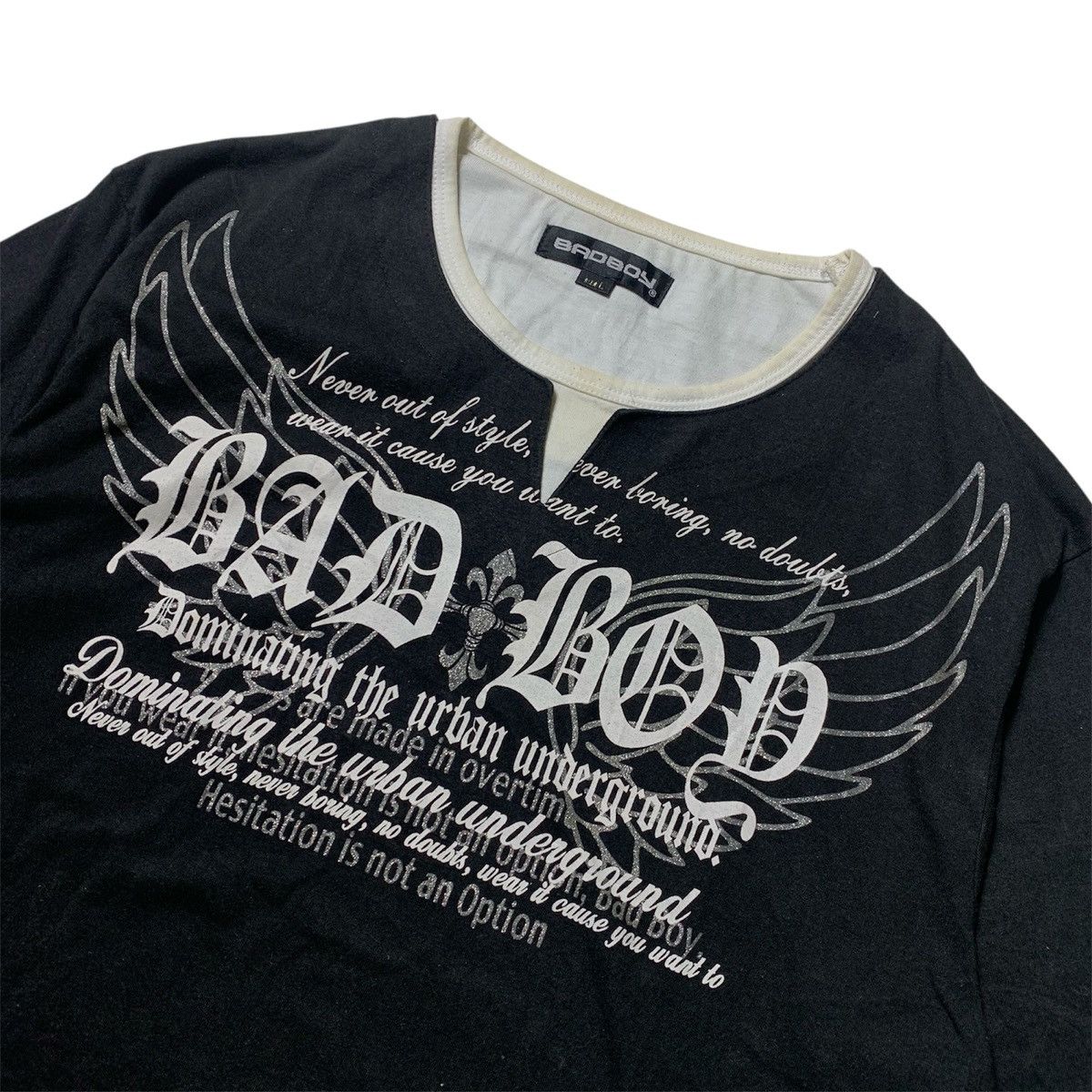 Japanese Brand 🕺Y2K Style Bad Boy Usa Poem Tapped Print Sleeve Size US L / EU 52-54 / 3 - 2 Thumbnail