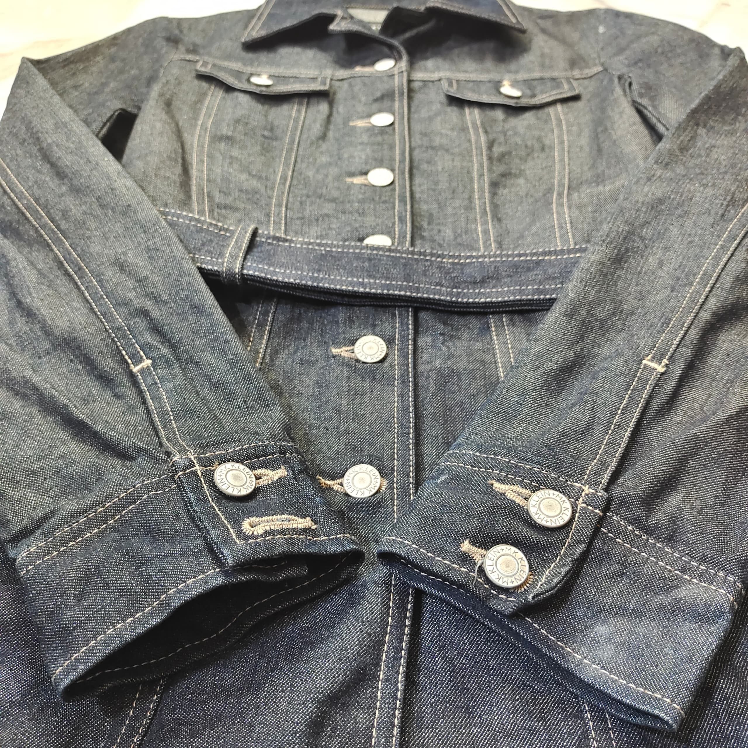 Issey Miyake MK KLEIN INDIGO BLUE DENIM TRUCKER JACKET COAT WITH BELT Size S / US 4 / IT 40 - 5 Thumbnail