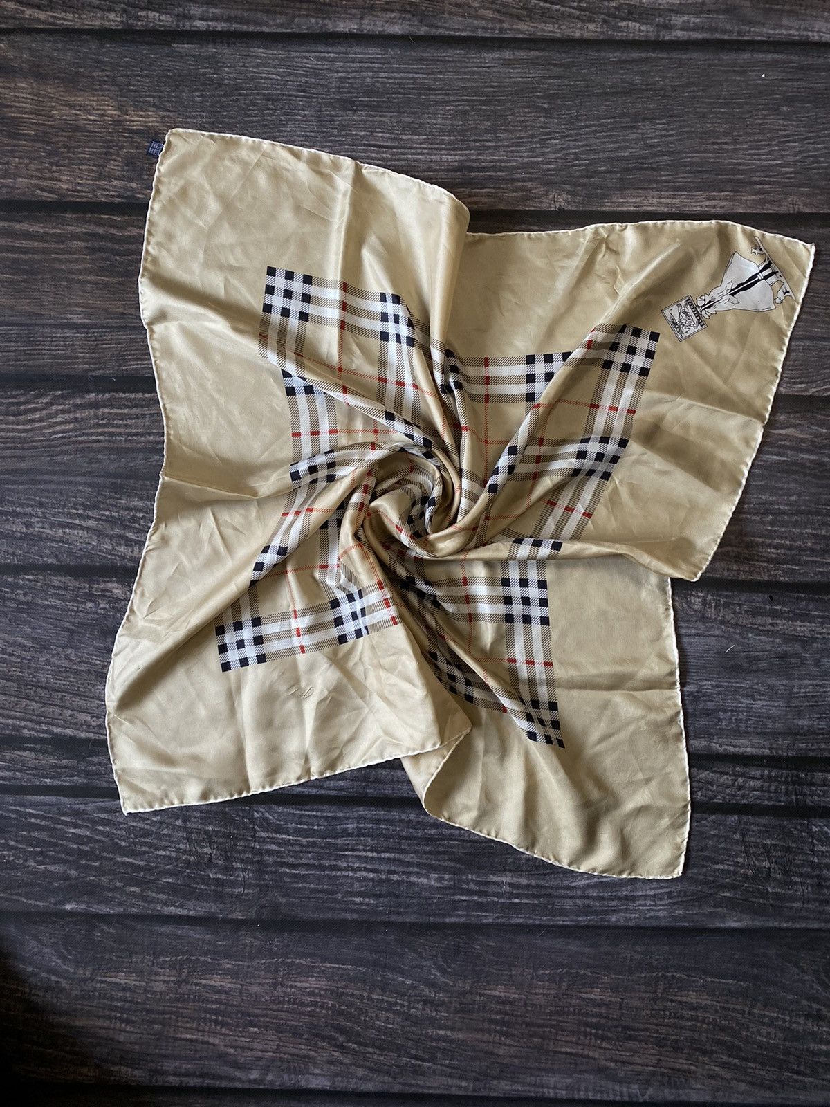 Burberry × Vintage 90’s Burberry 100% Silk Scarf Size ONE SIZE - 1 Thumbnail