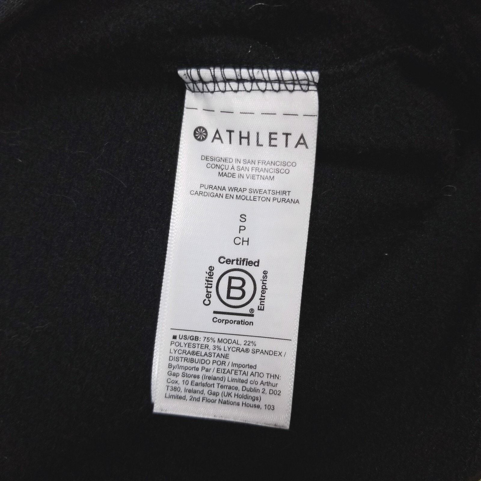 Athleta Athleta Purana Wrap Sweatshirt Black Sz Small Size S / US 4 / IT 40 - 8 Thumbnail
