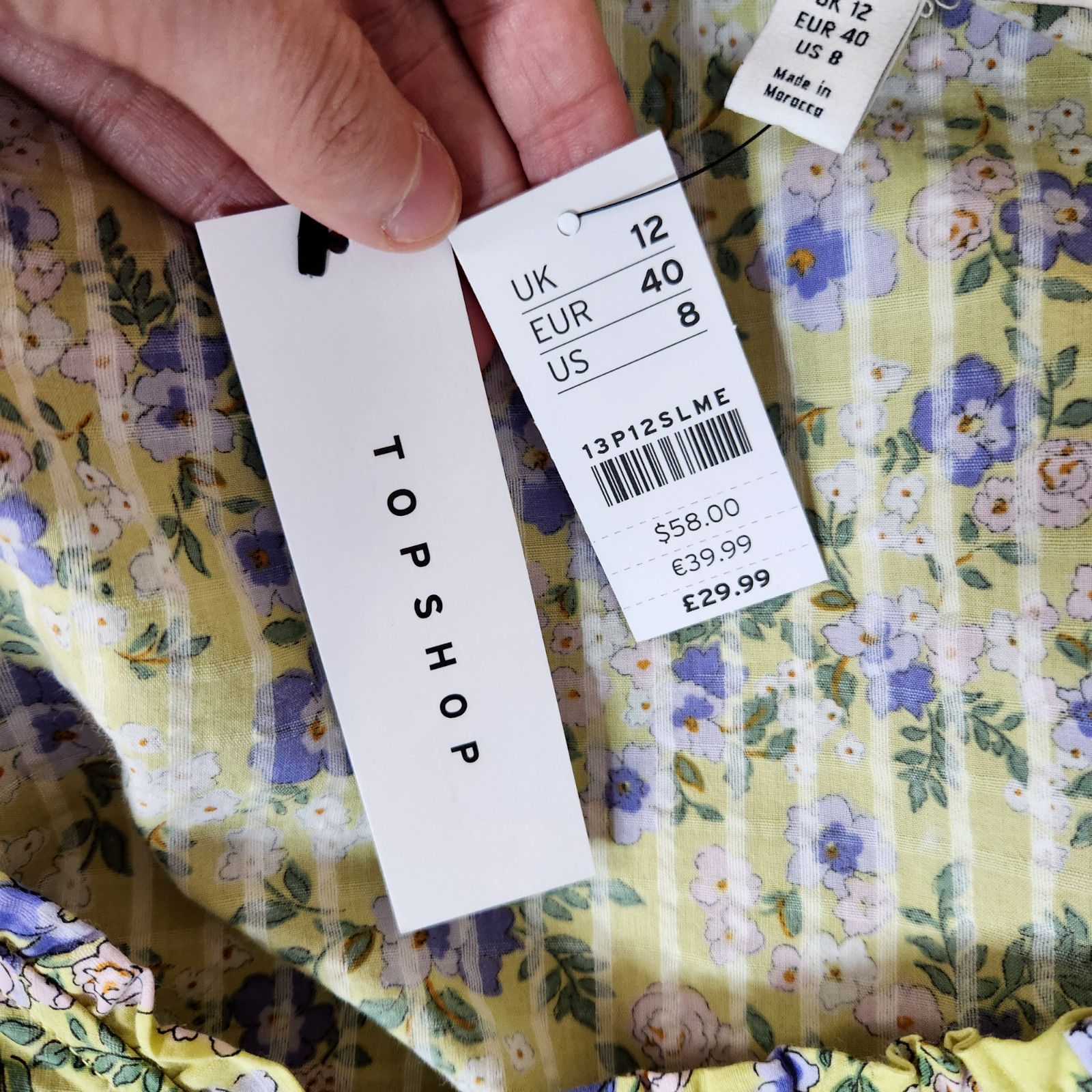 Topshop NWT Topshop Womens Size 8 Green Purple Floral Cropped Ruffle Size M / US 6-8 / IT 42-44 - 25 Thumbnail