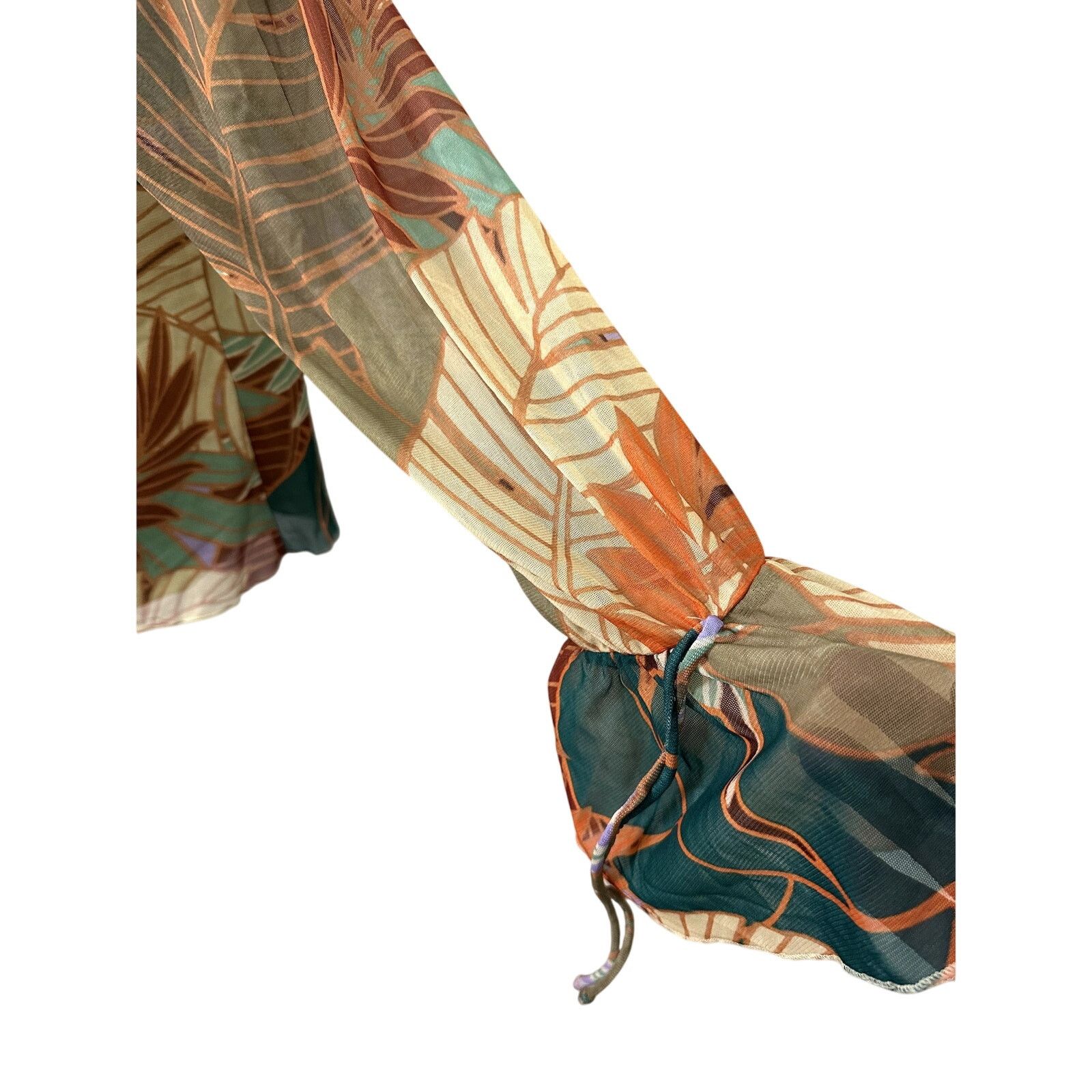 Other DR2 By Daniel Rainn Blouse Sheer Leaf Bell Sleeve Women's L Size L / US 10 / IT 46 - 5 Thumbnail