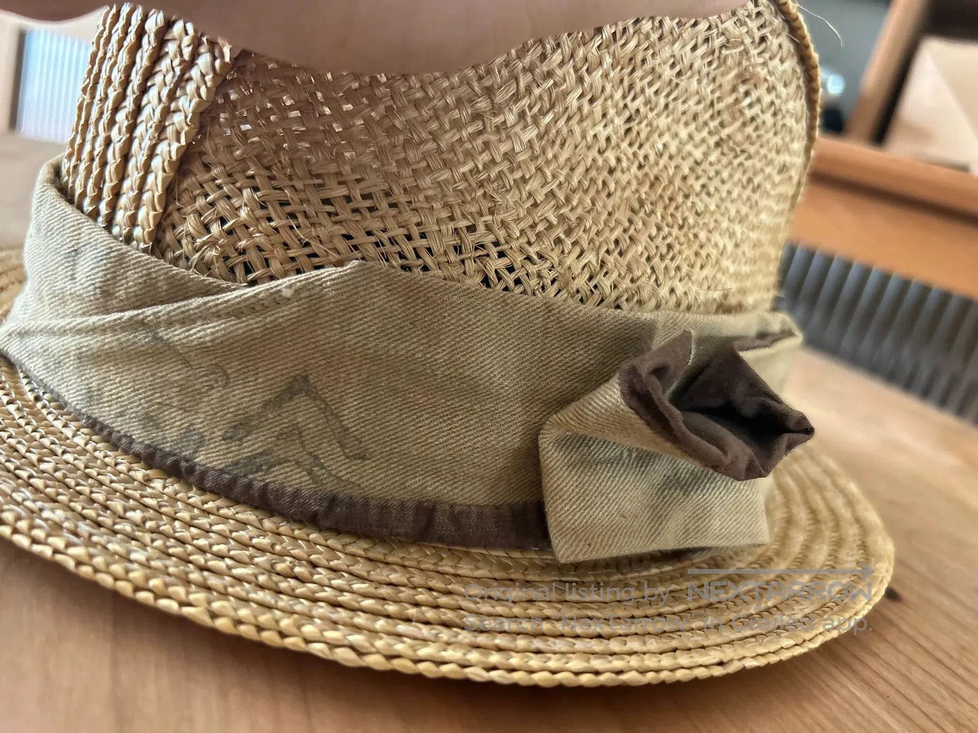 Kapital stylish woven straw hat with ribbon. Size ONE SIZE - 5 Thumbnail