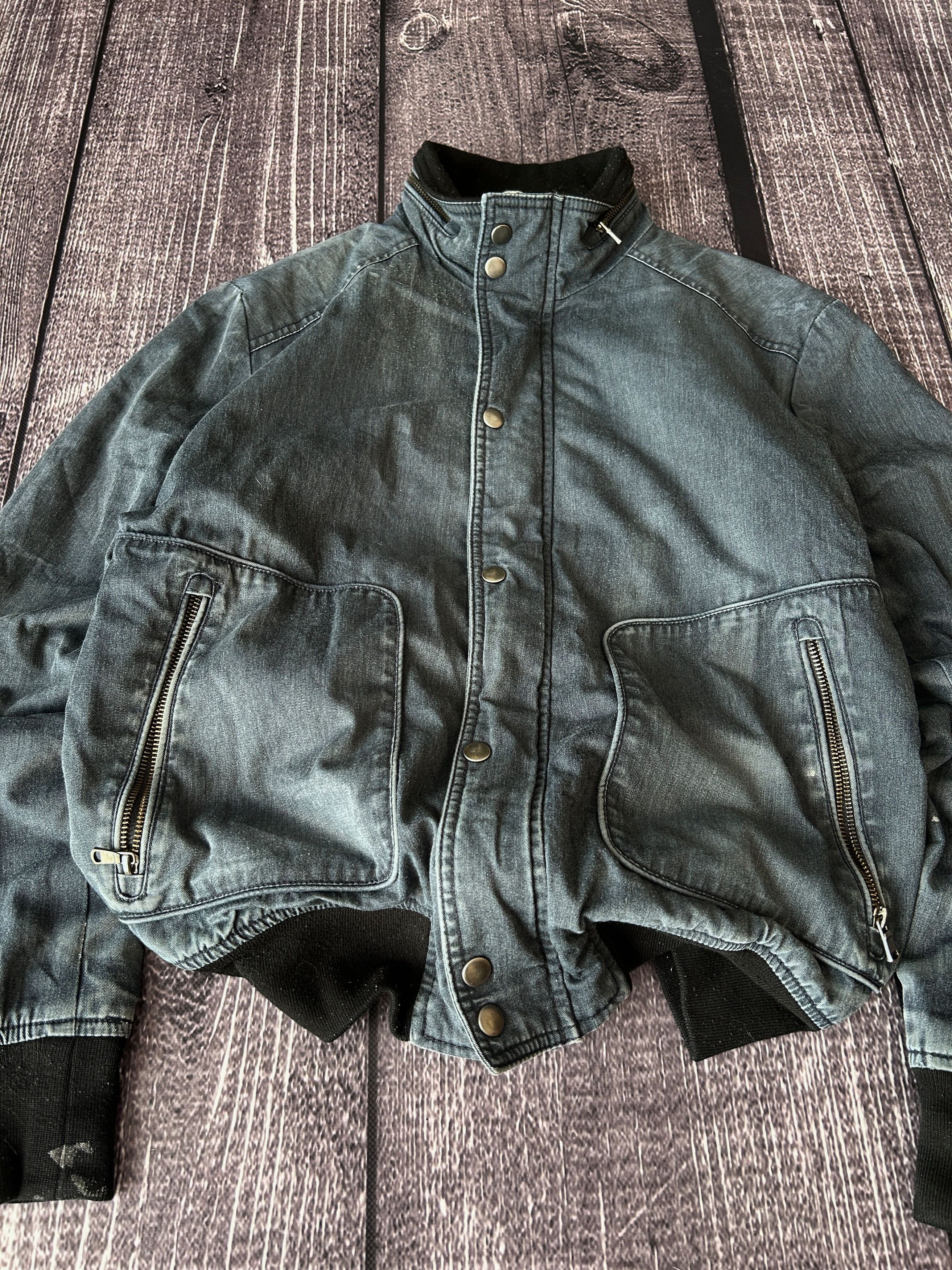Vintage VTG Avant Garde Rick Owens Style Washed Bomber Jacket 90s Size US M / EU 48-50 / 2 - 3 Thumbnail