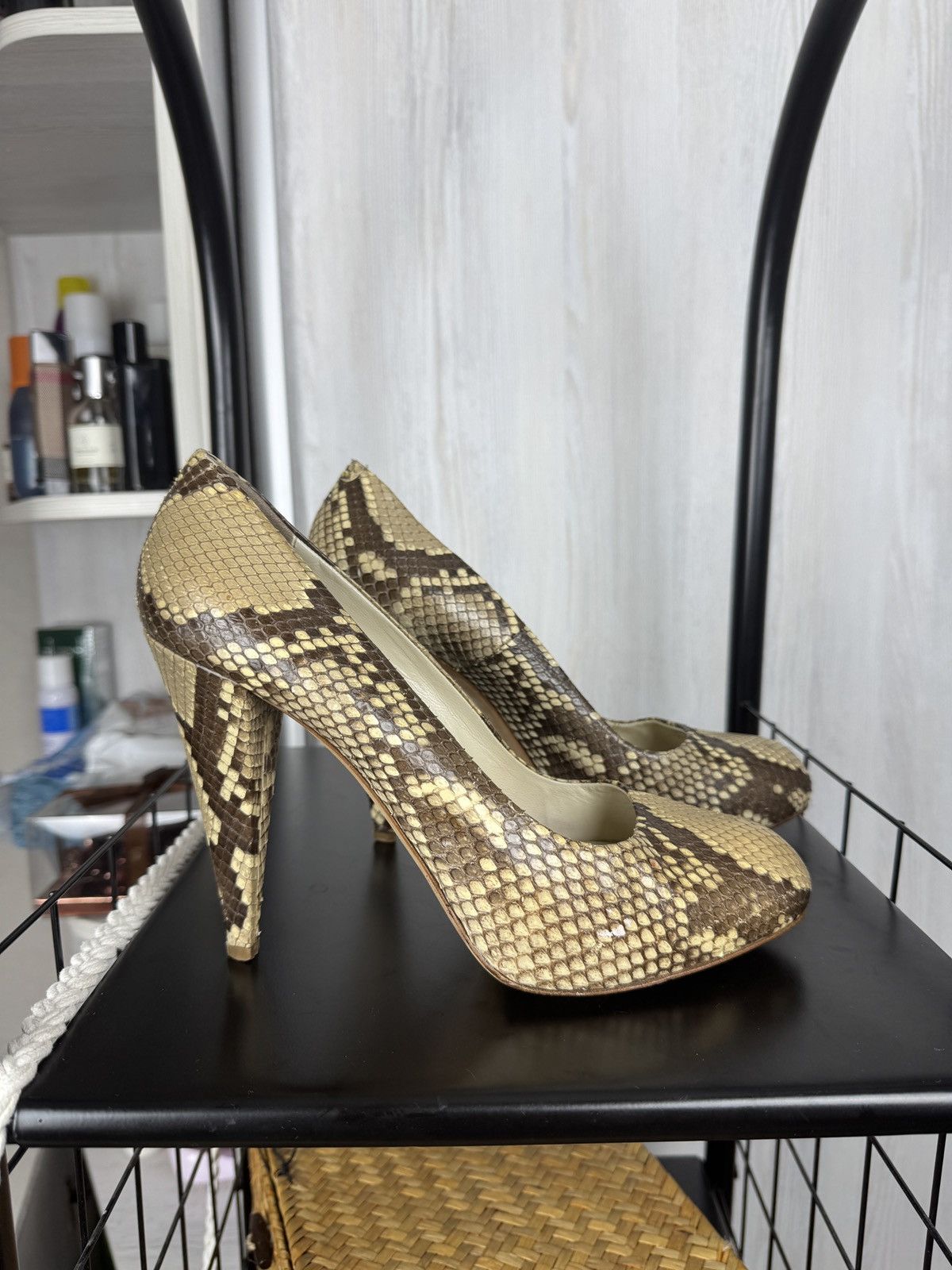 BALLY Python Snake Skin Leather Pump Heels Shoes