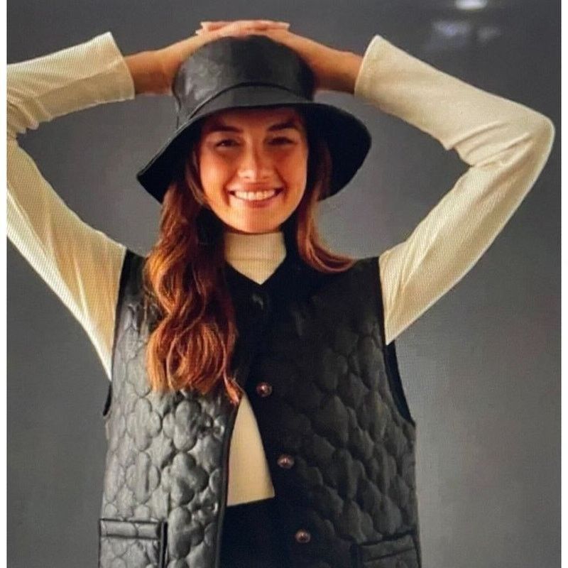 Anthropologie New FRNCH Paris Gisette Faux Leather Quilted Vest $150 OS Size ONE SIZE - 3 Thumbnail