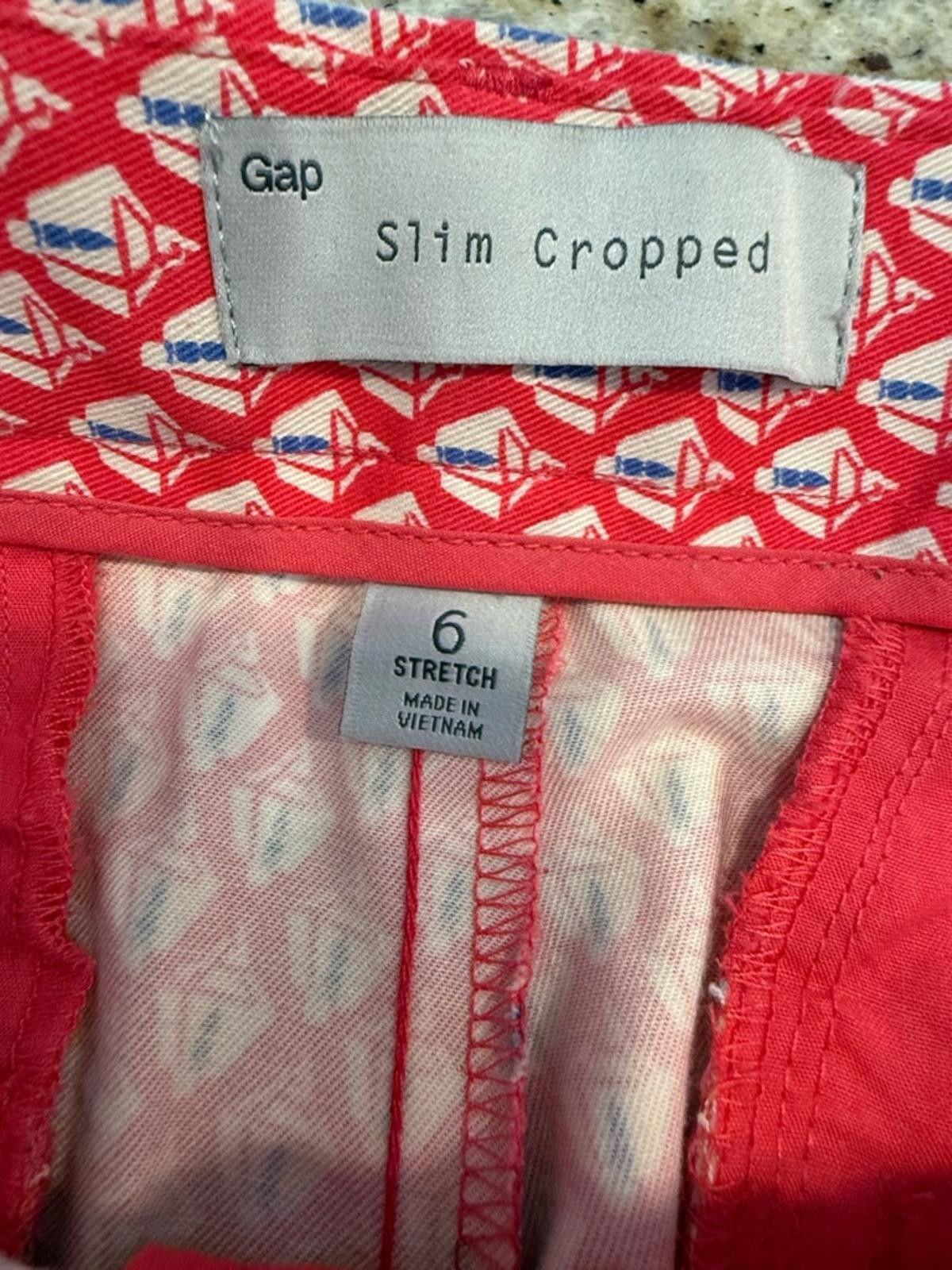 Gap Gap Slim Crop pants preppy red white blue boho pattern SZ 6 Size 28" / US 6 / IT 42 - 5 Thumbnail